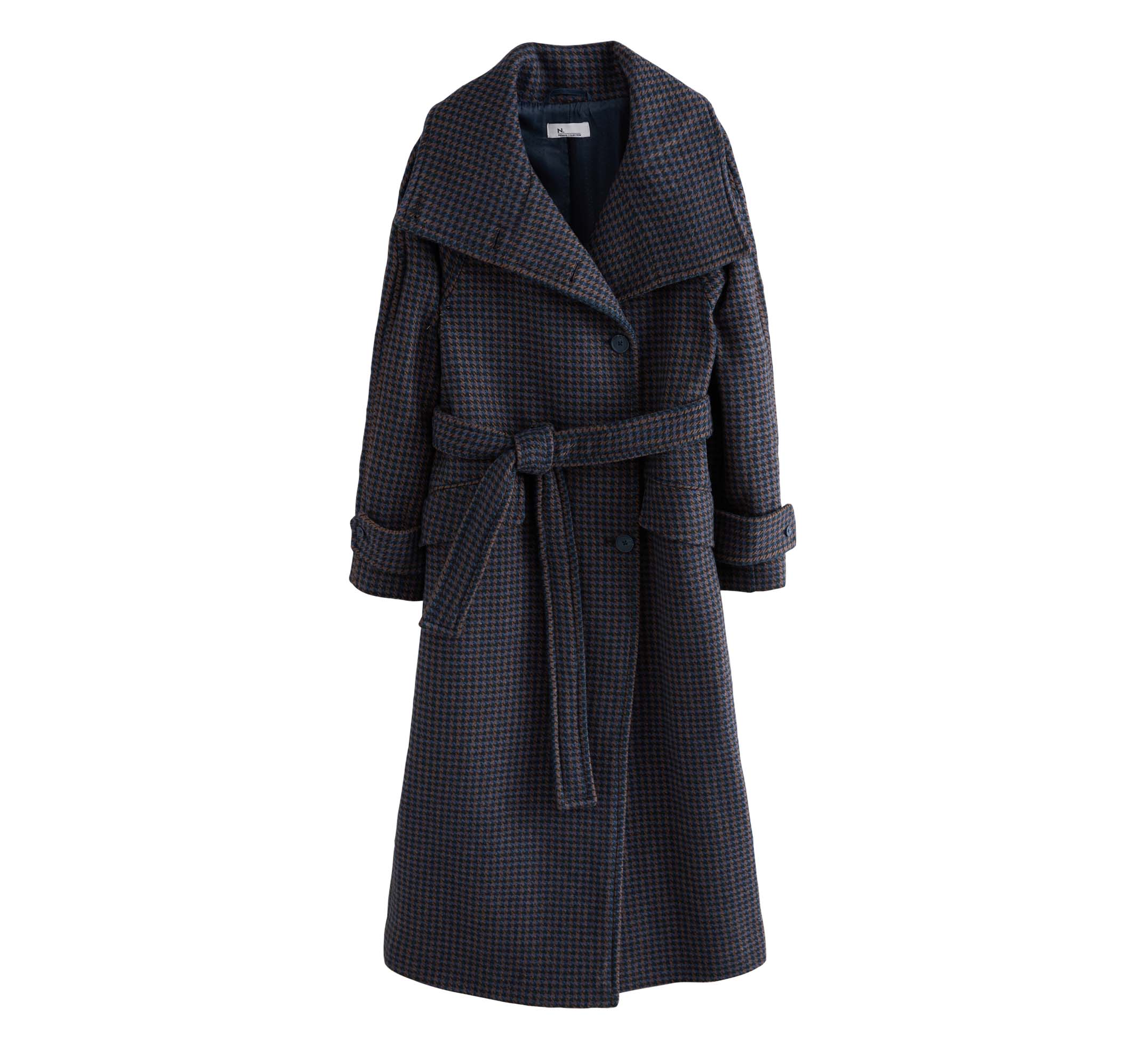 Navy funnel coat, £118, Next