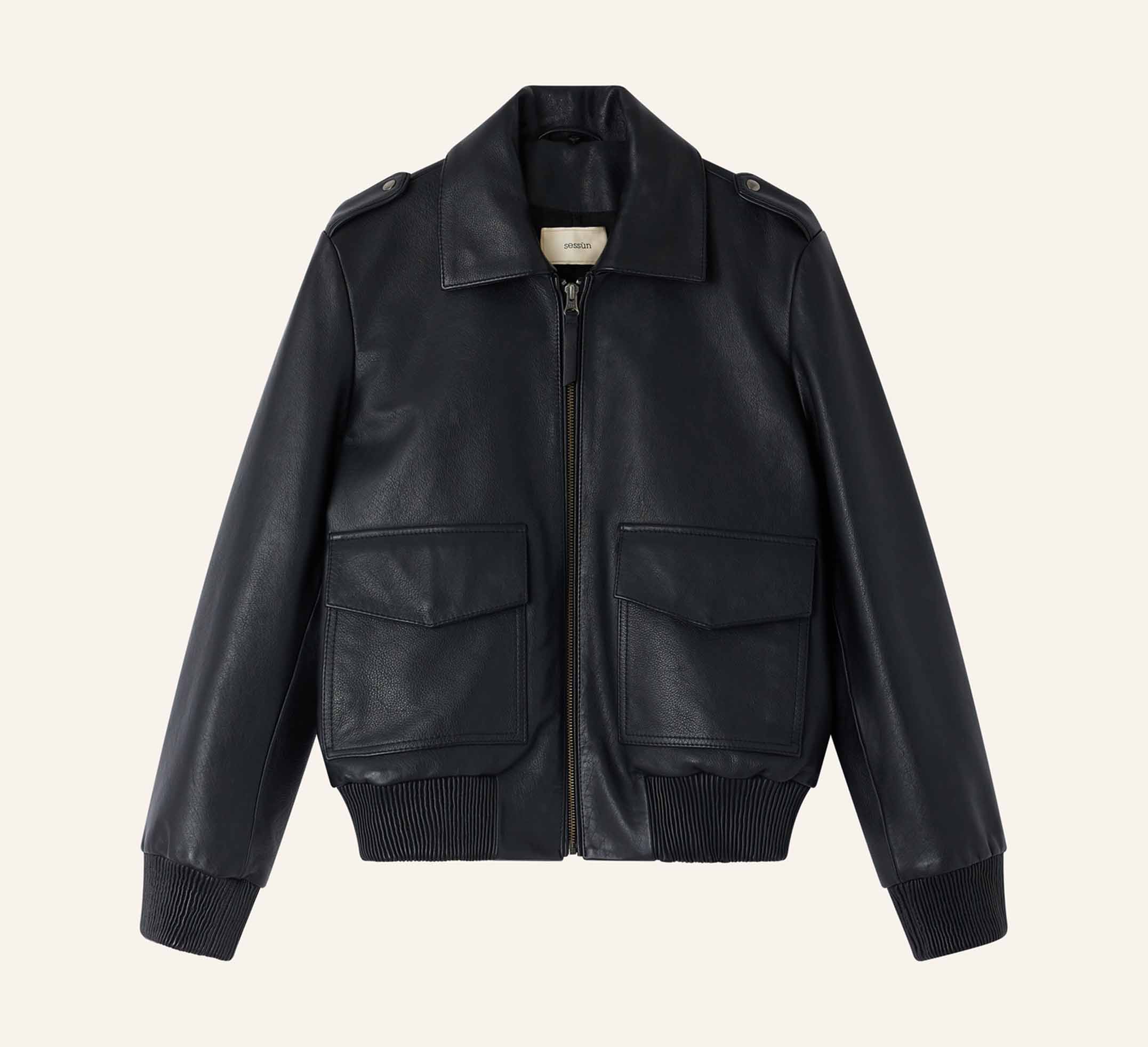 Leather jacket, £675, Sessùn