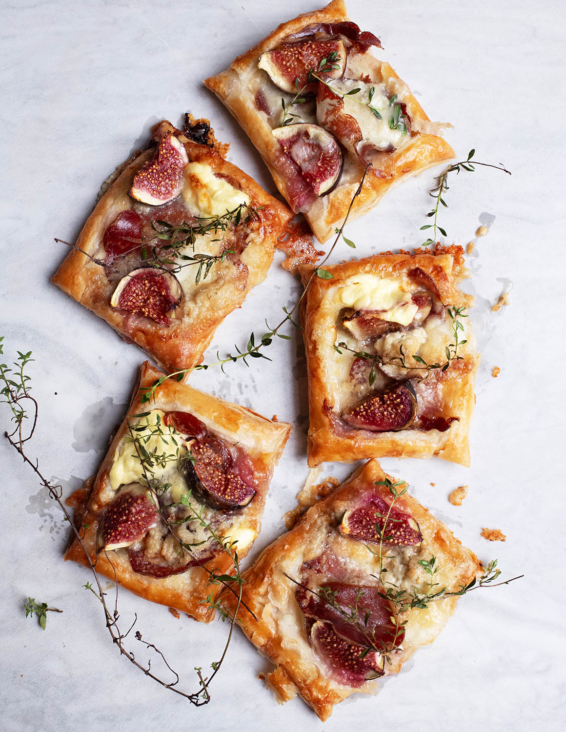 Puff pieces: blue cheese and fruit tarts blend sweet and savoury.