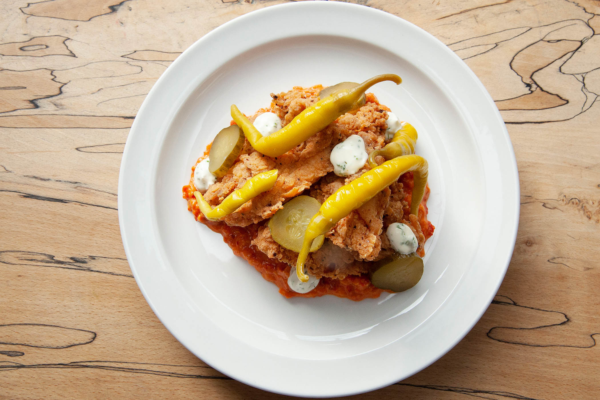 ‘Balanced with distinctly un-Spanish spiced romesco’: fried chicken