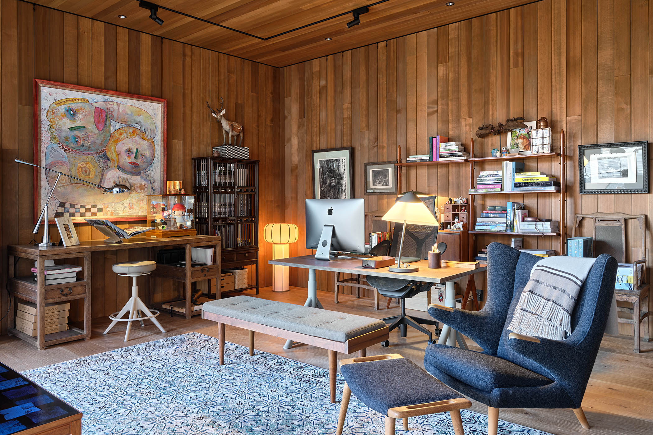 ‘We didn’t want anything elaborate’: rooms are simple, but filled with art and furniture from Asia and Europe