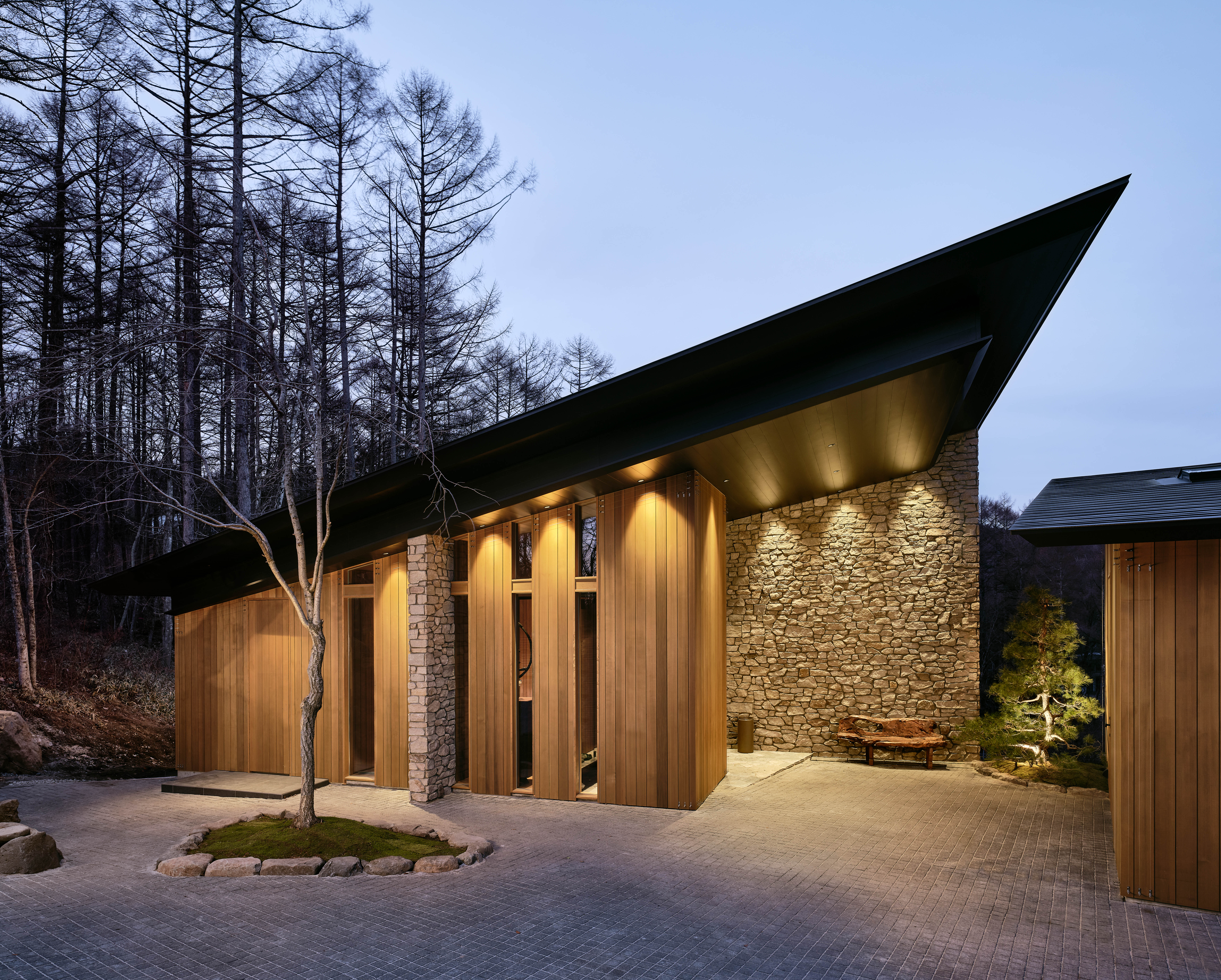 ‘The real star is the landscape’: Itsu Sho Sha, built largely from Japanese cedar, retained the contour line of the alpine slope it’s situated on