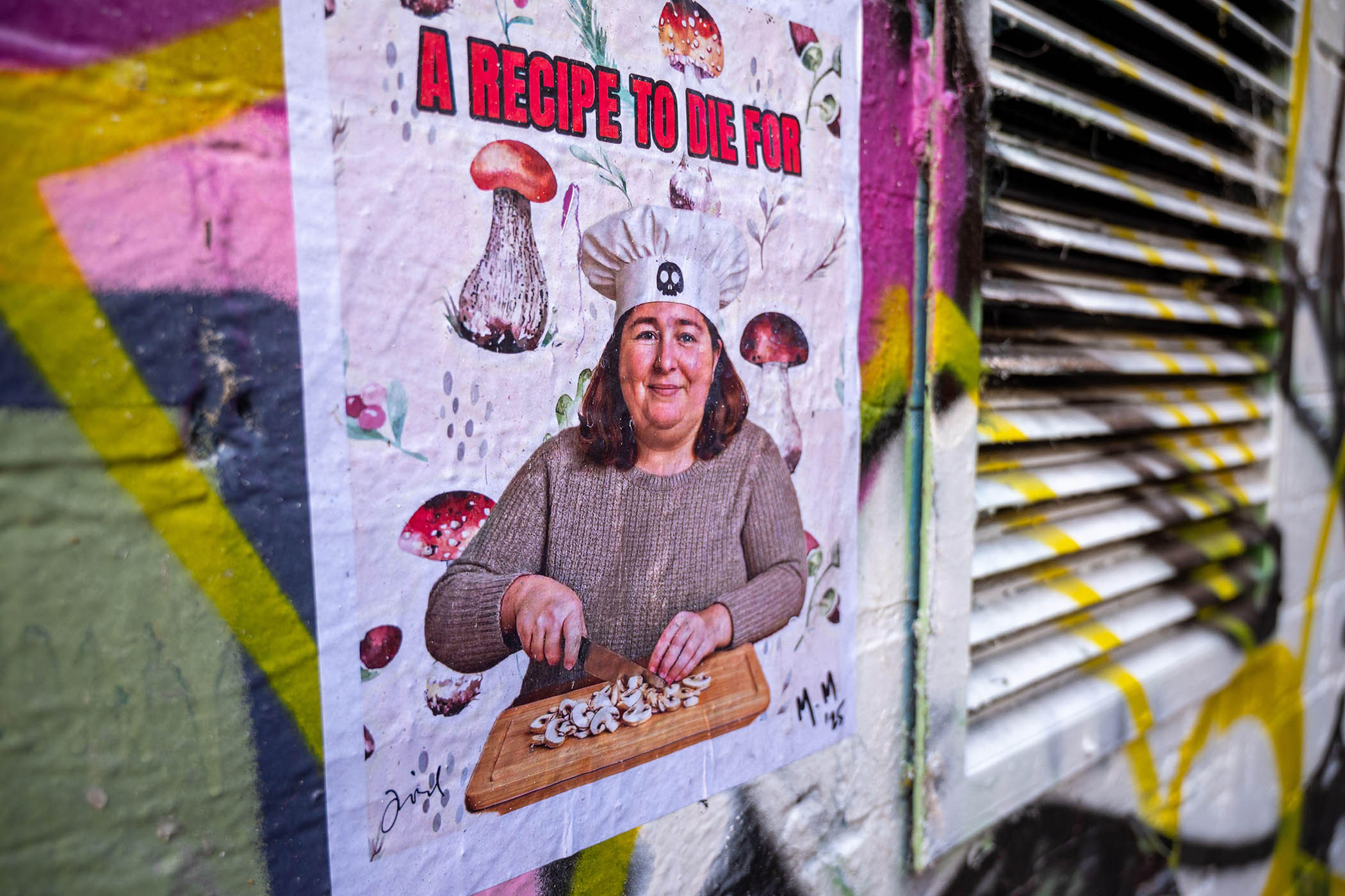 Street art in Melbourne depicting Erin Patterson