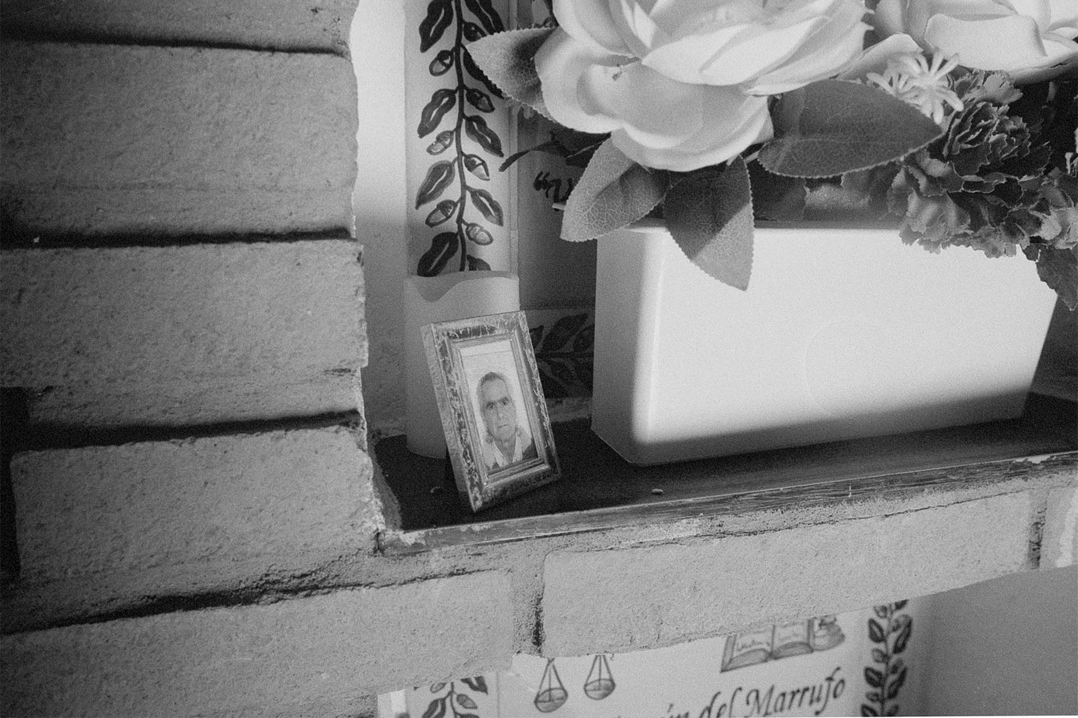 A burial niche in La Sauceda’s cemetery