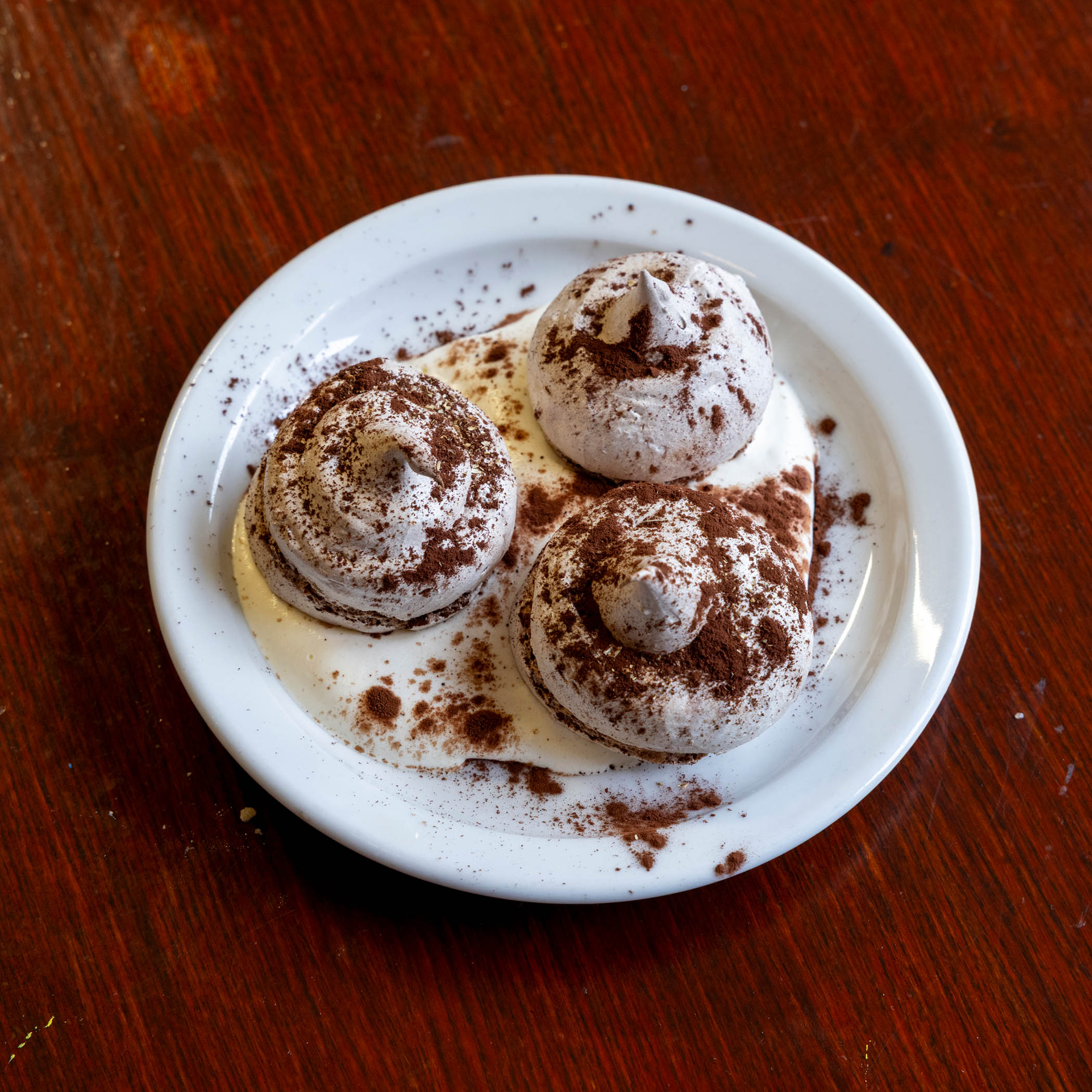 ‘A spectacular quartet’: meringues with coriander seed and hazelnut