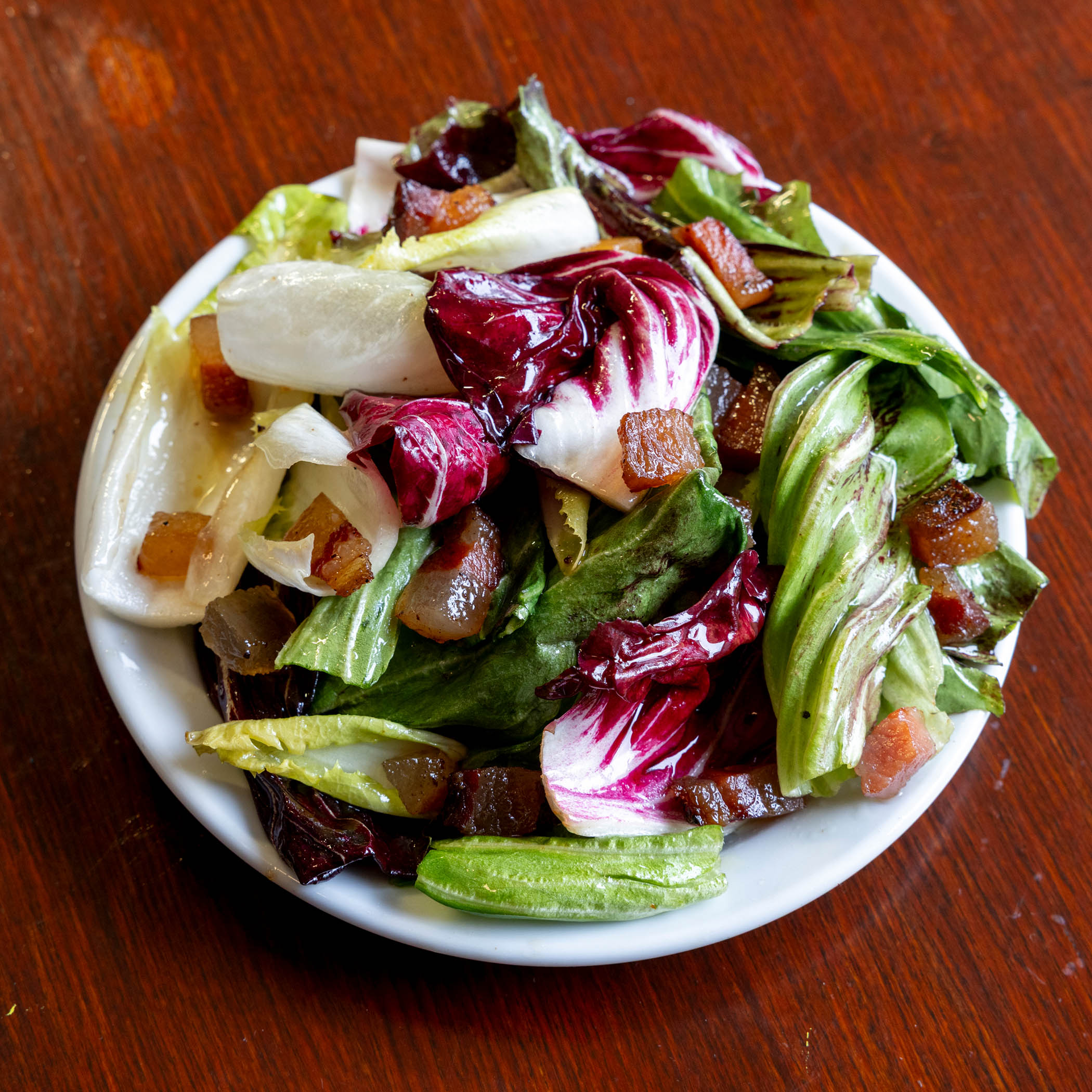 ‘Bafflingly good’: bitter leaf salad & guanciale