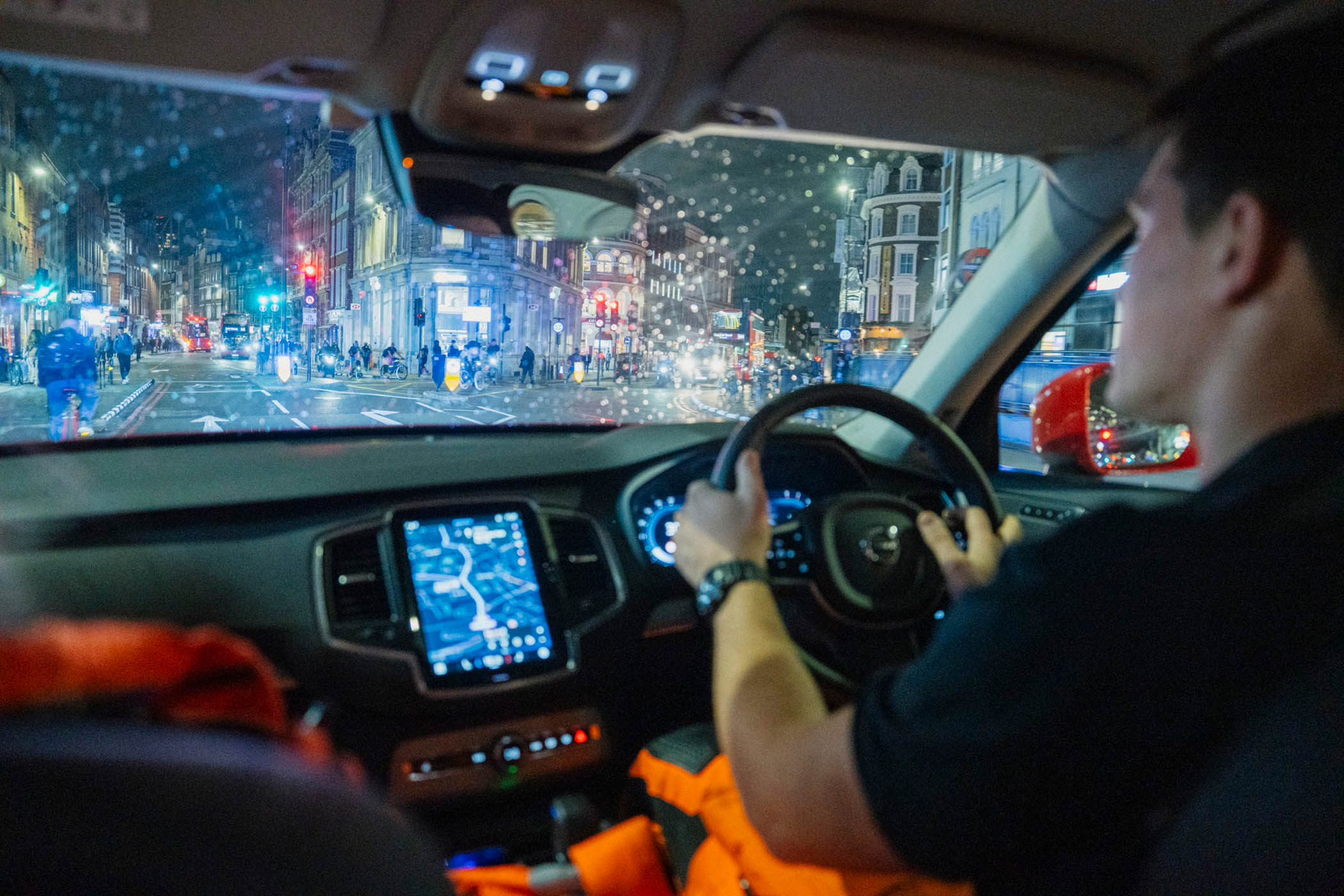 Baxter narrates as he drives – a skill he had to master to pass the blue light driving course