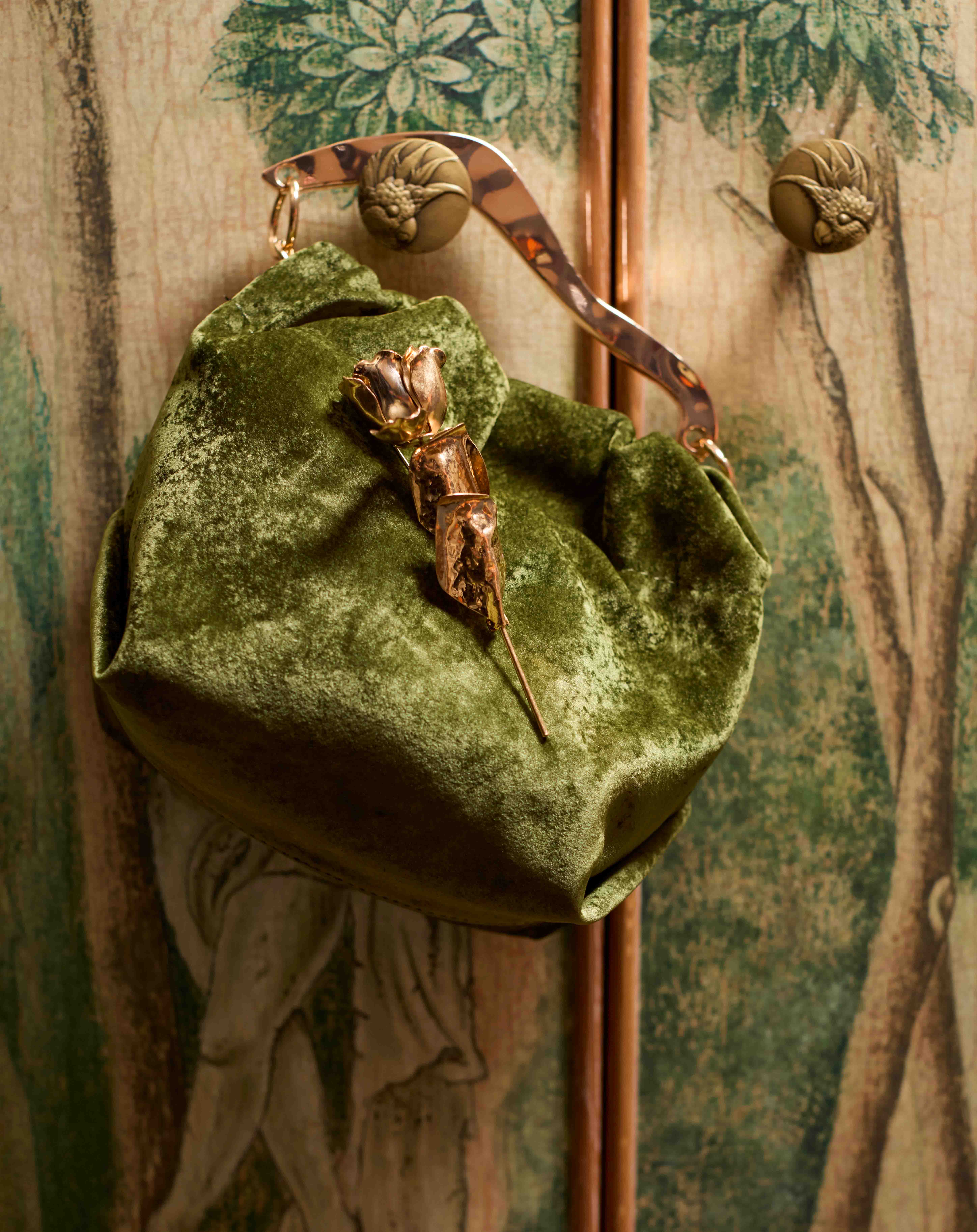 Bag £28, Topshop. Brooch, £19.99, Zara