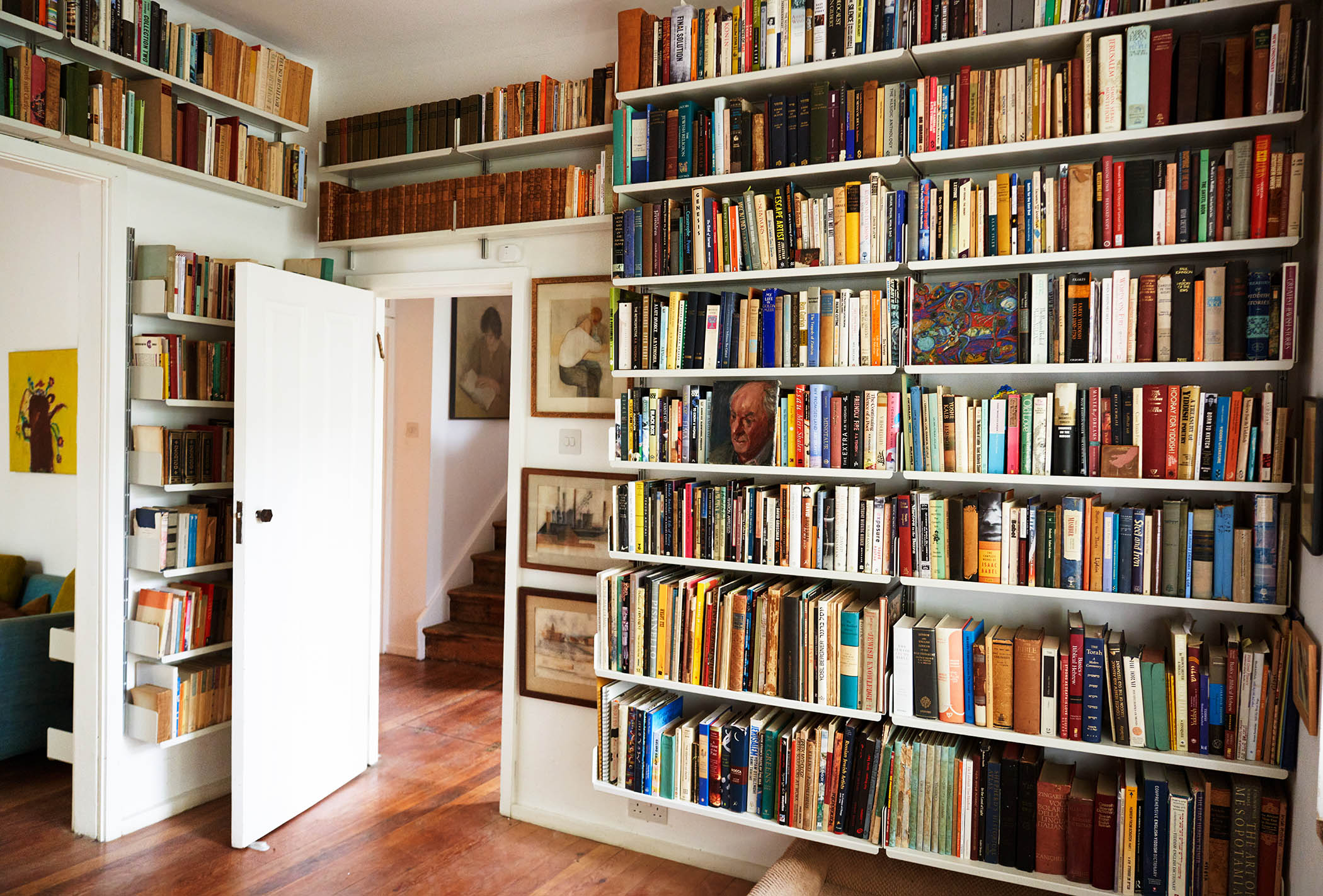 Shelf life: books line many of the walls