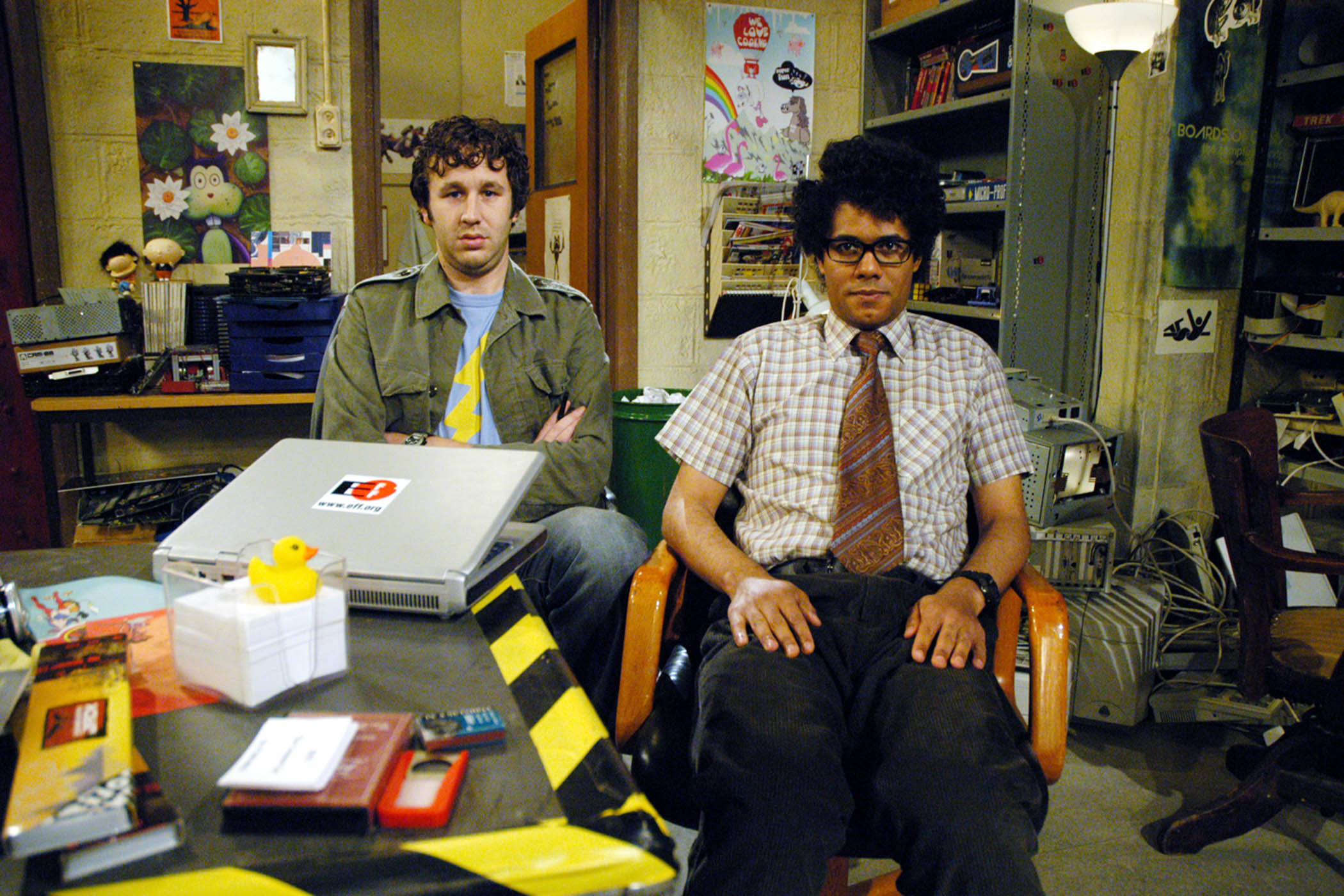 Chris O' Dowd and Richard Ayoade in Linehan’s The IT Crowd