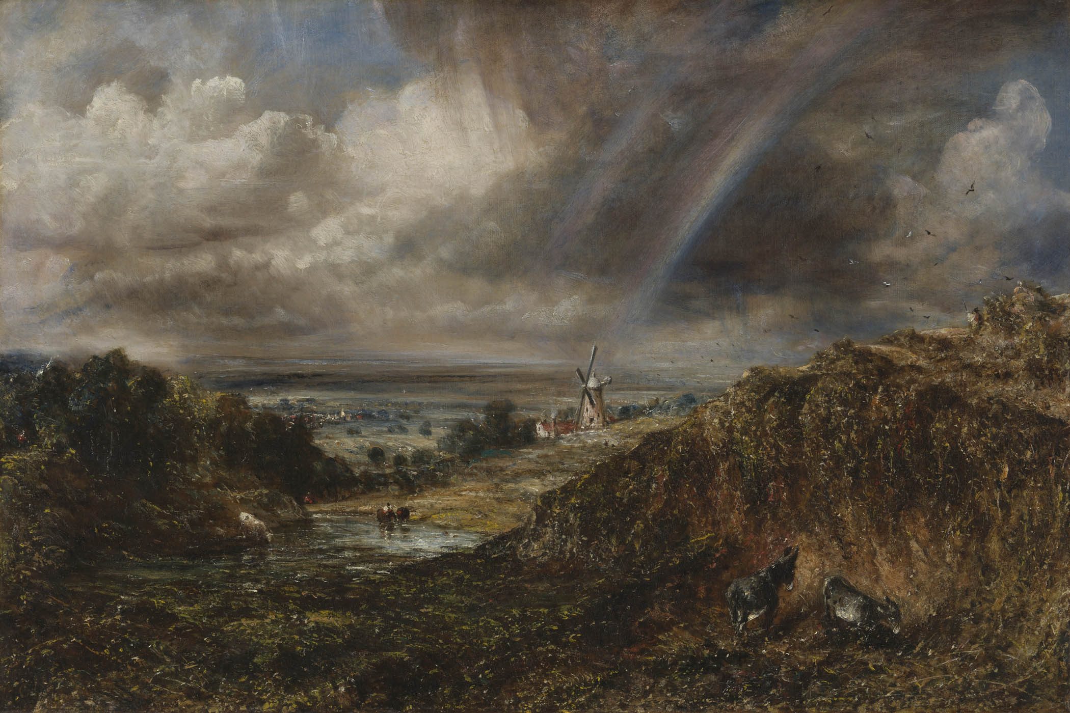 John Constable, Hampstead heath with a Rainbow, 1836