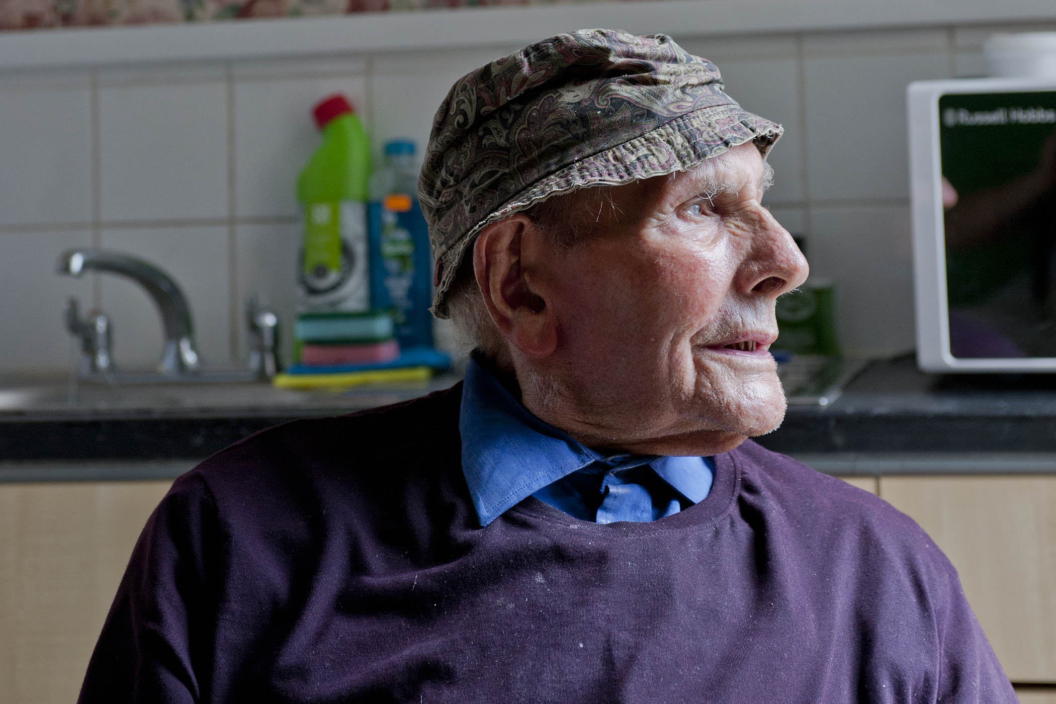 Gerard Dalton in his flat on London’s Hormead Road in 2019