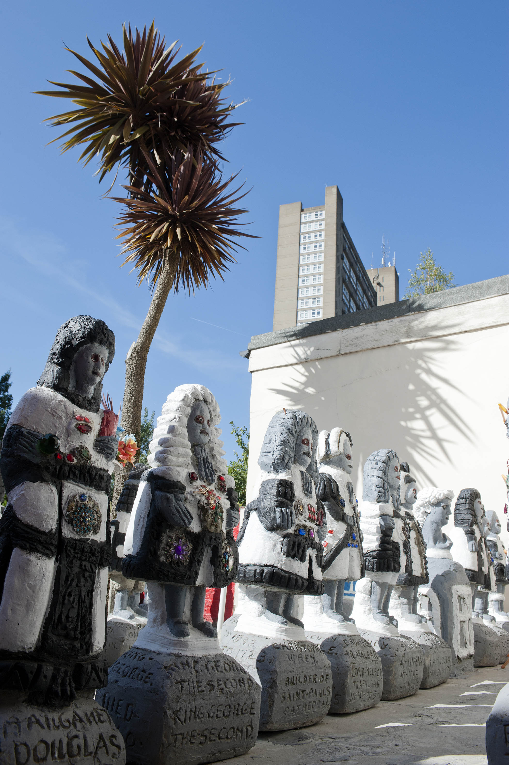 Some of Dalton’s creations in the shadow of the Trellick Tower