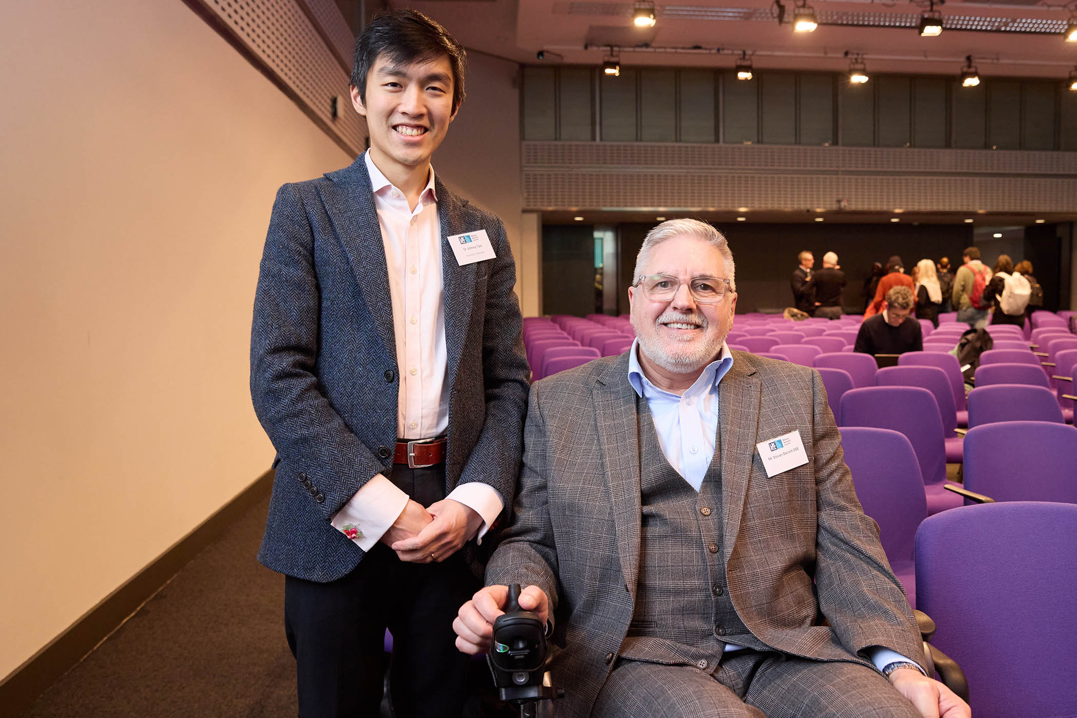 Johnny Tam with Steven Barrett, the MND patient who narrated his winning video