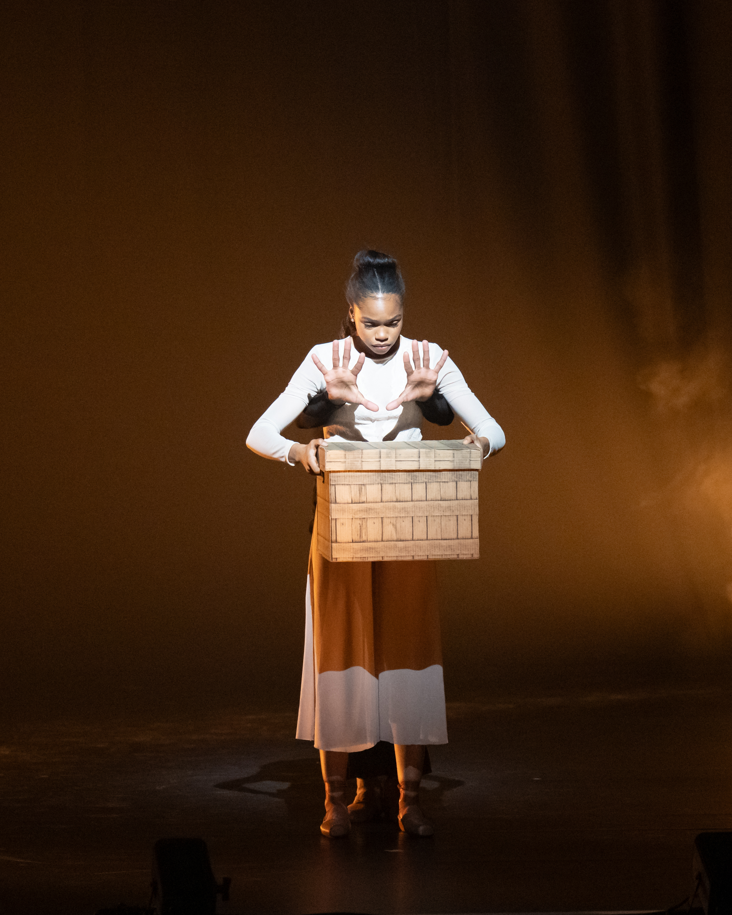Taraja Hudson’s white-clad heroine﻿ in Ballet Black’s A Shadow Work