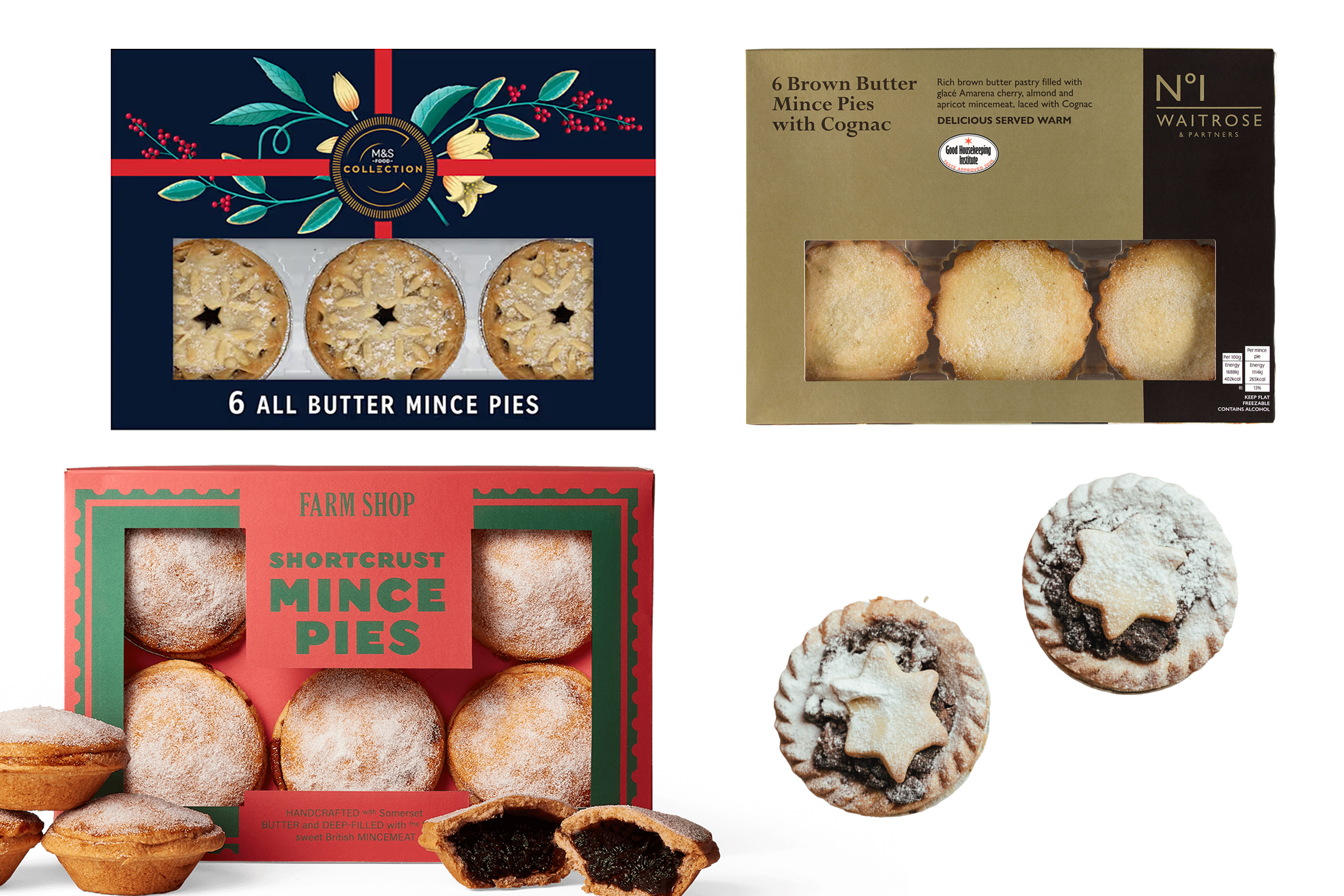 Clockwise from top left: M&S Collection, Waitrose No 1, Gilda, Farm Shop