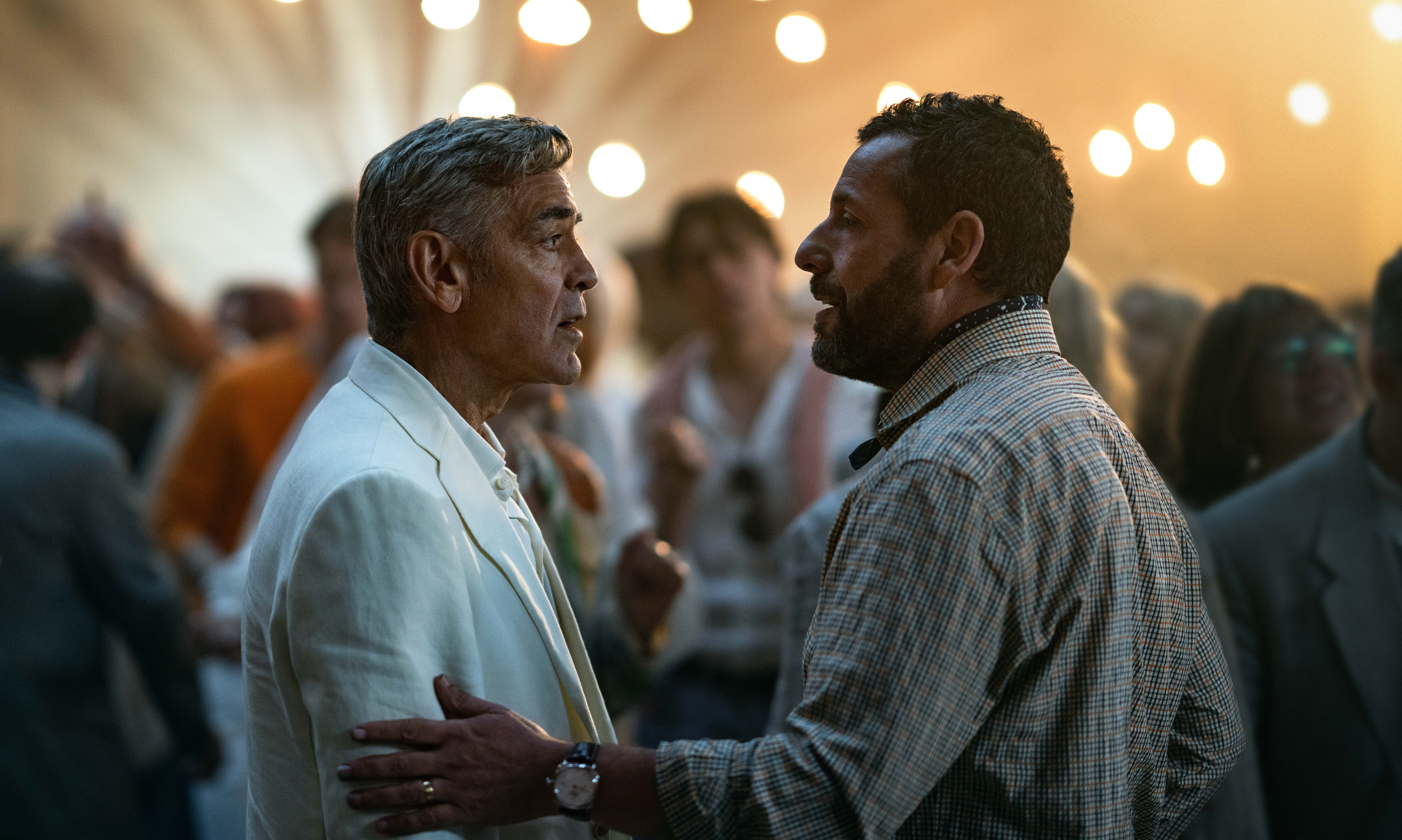 George Clooney as Jay Kelly and Adam Sandler as Ron Sukenick in Jay Kelly