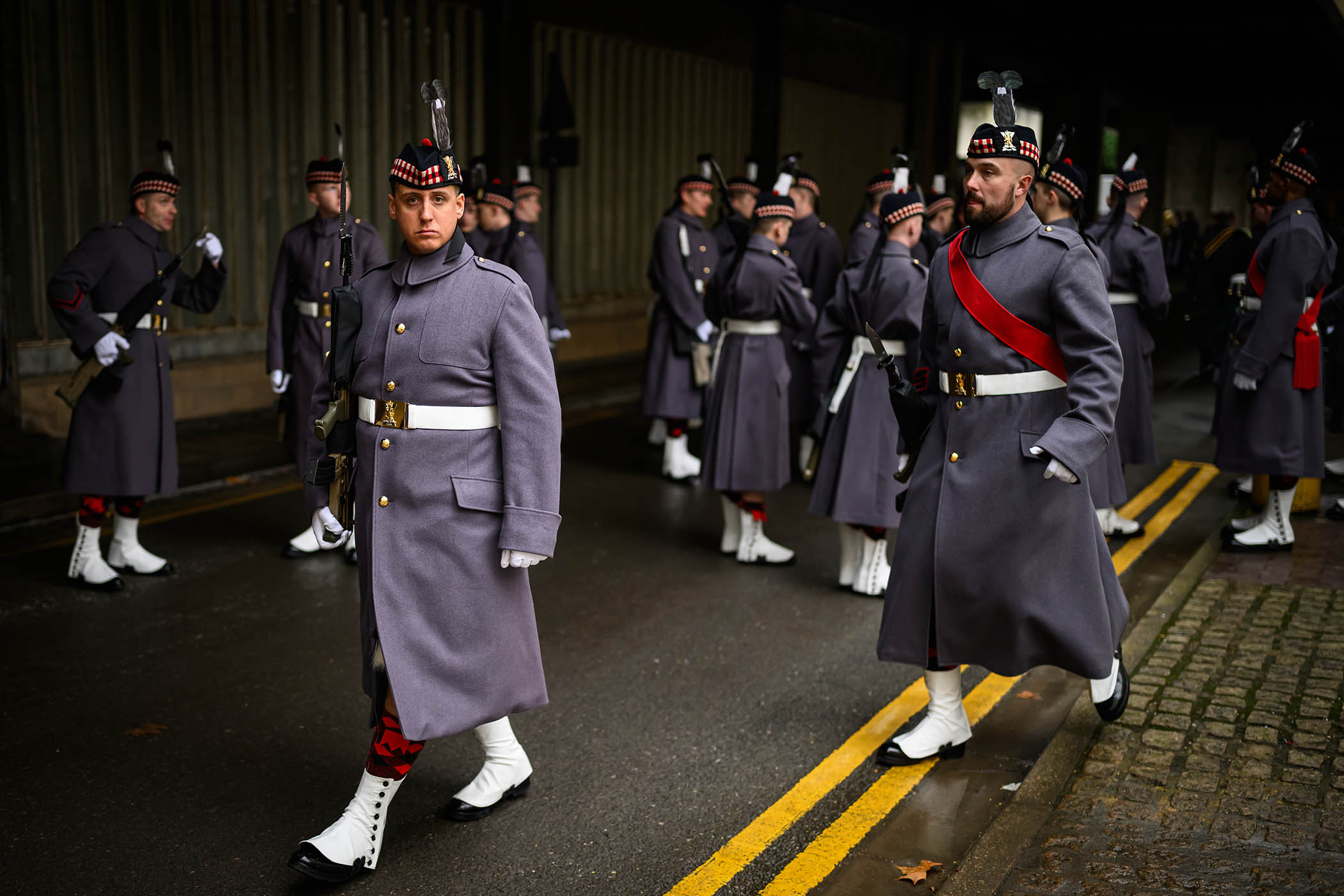Soldiers of Balaklava Company, 5th Battalion of the Royal Regiment of Scotland in London, last month