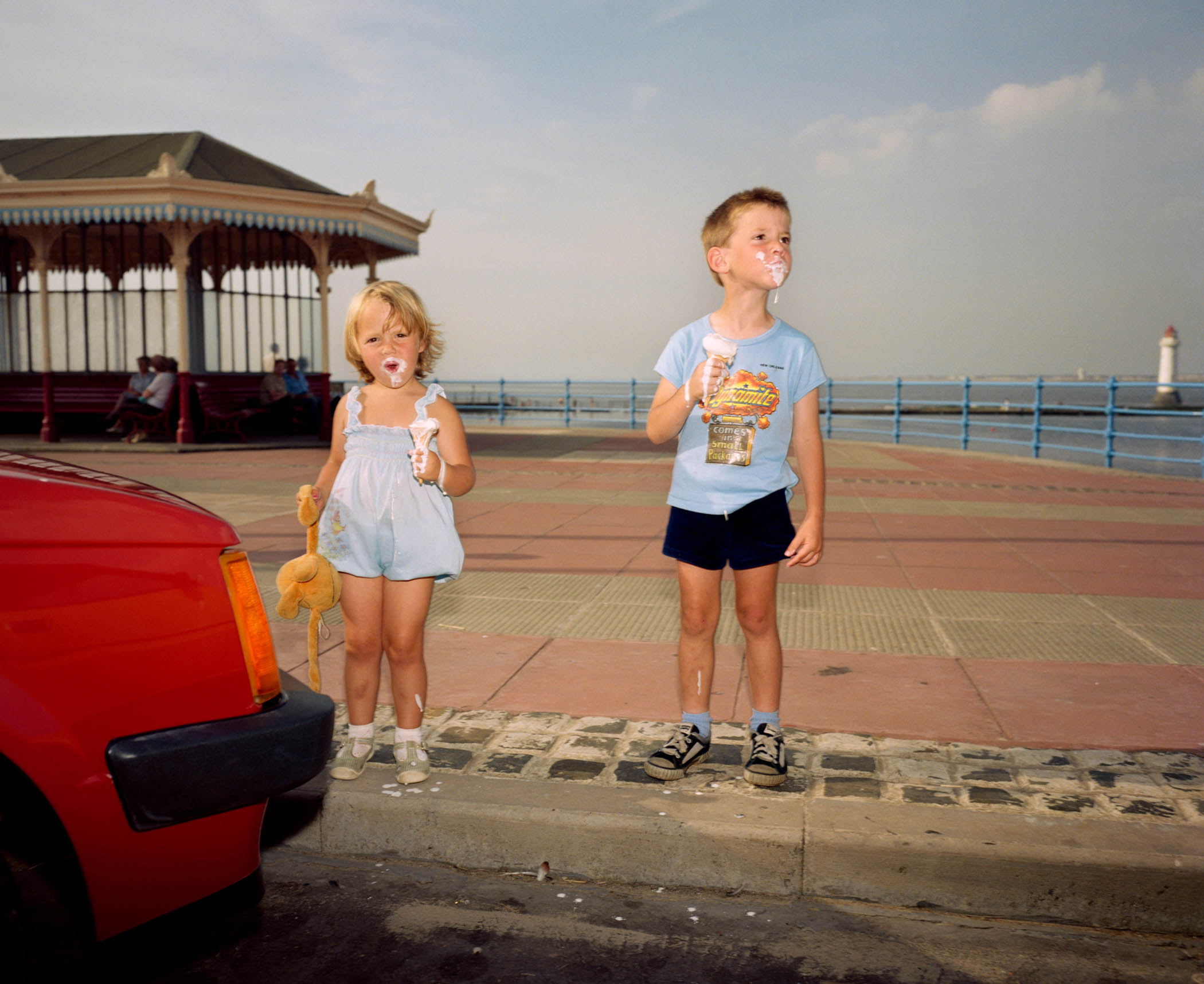Children in New Brighton, Merseyside, from Parr’s pivotal 1986 collection The Last Resort