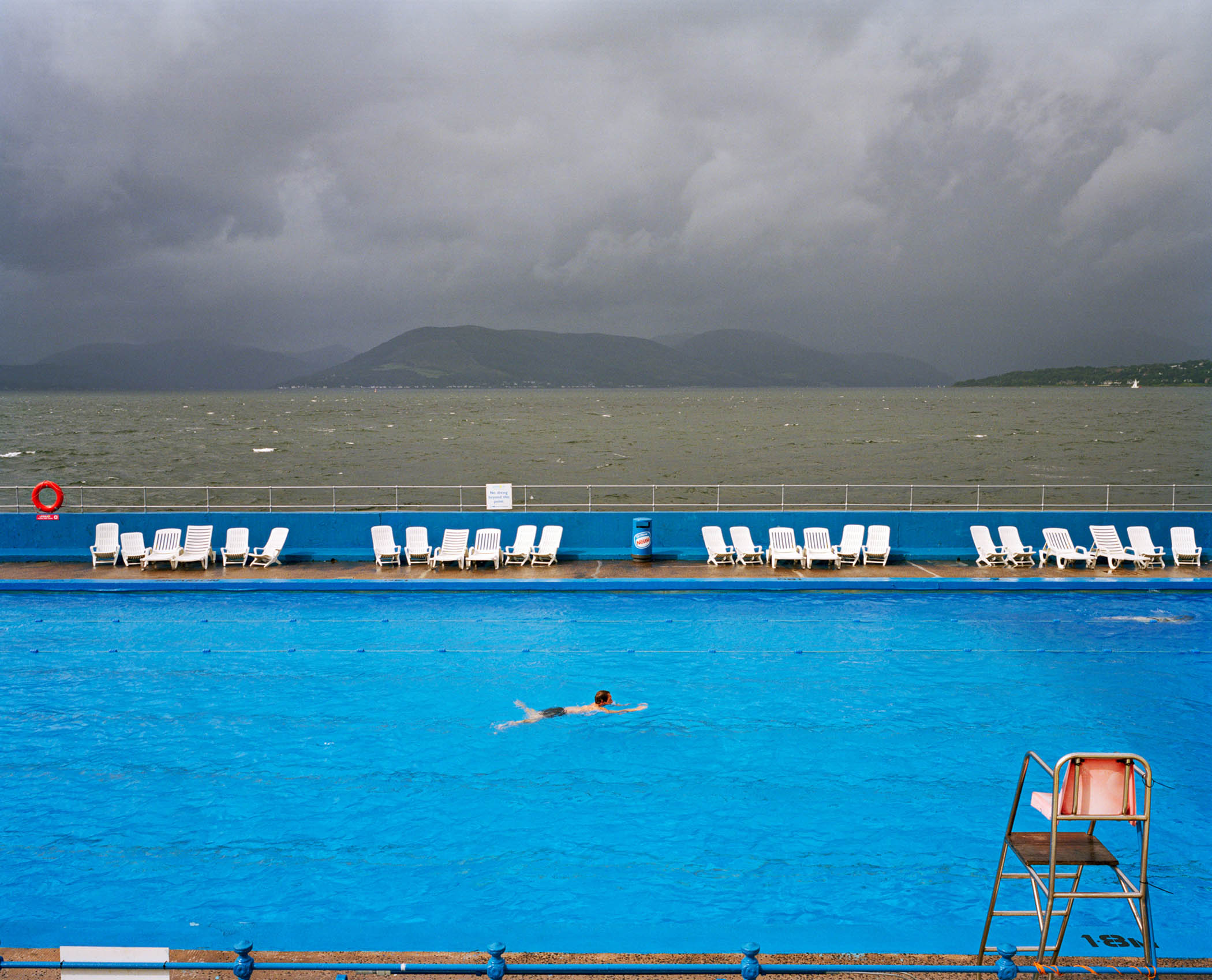 Grey skies over Gourock lido in Inverclyde, 2004