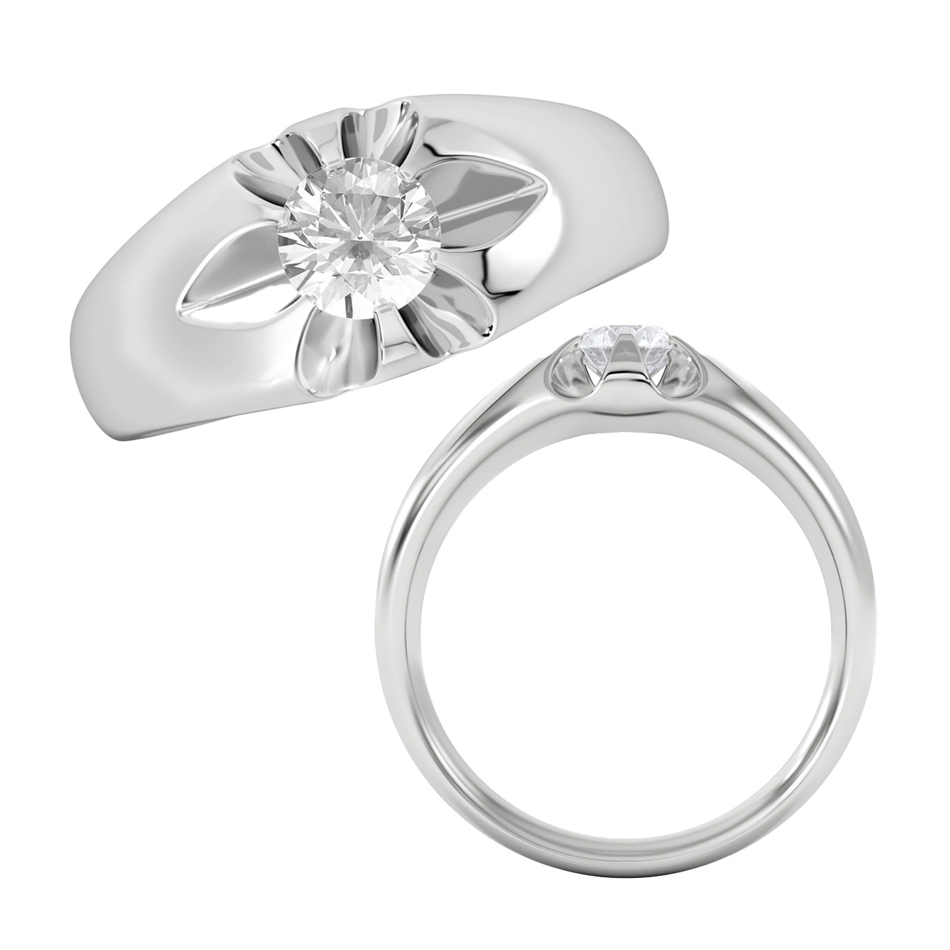 Lab diamond signet ring, £279, The Diamond Store