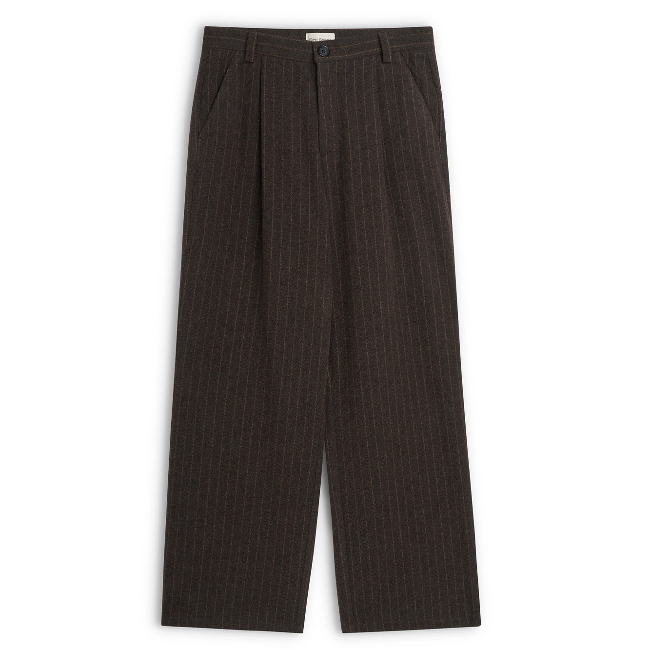 Brown wool wide-leg trousers, £249, Oliver Spencer