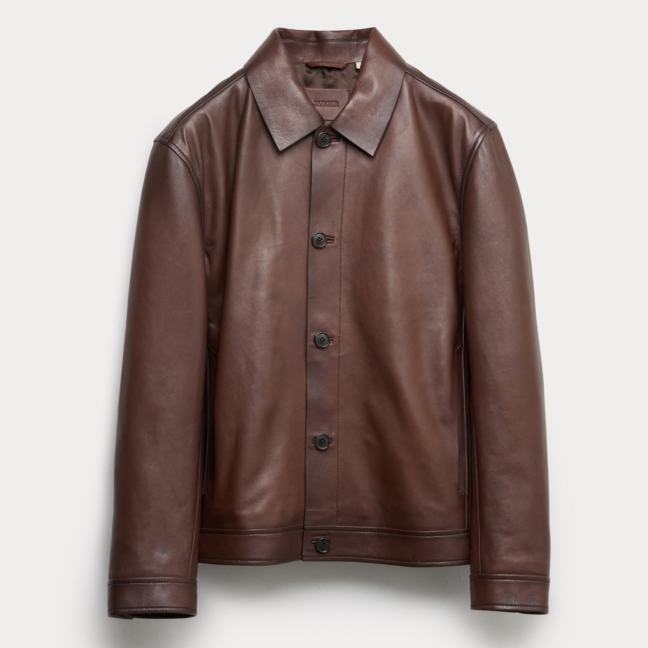 Leather Harrington jacket, £299, Jaeger from M&S