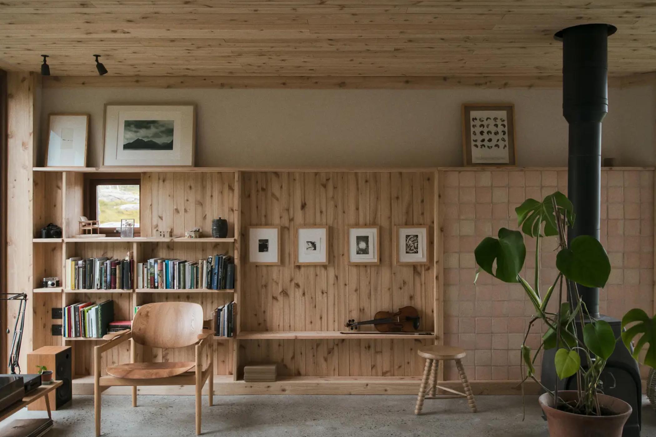 Ceilings and some walls are lined with Scottish cedar (“the smell is fantastic”) and the floors are in a polished concrete that uses local stone in the mix