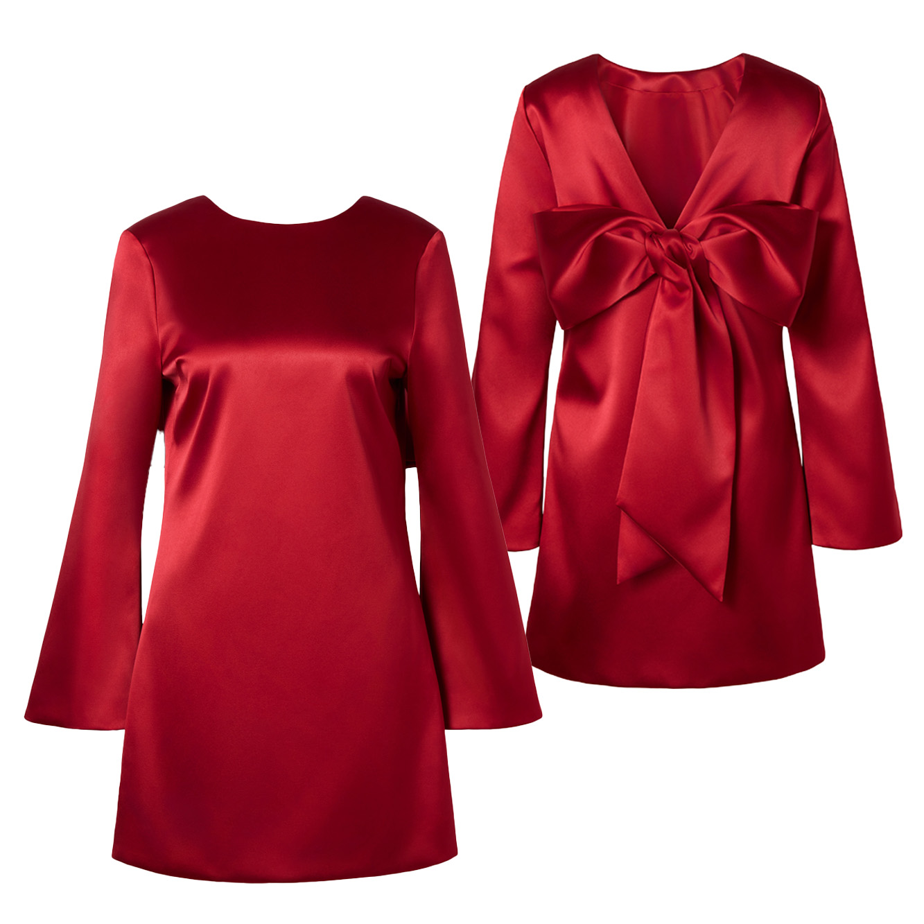 Red bow dress, £385, Malina