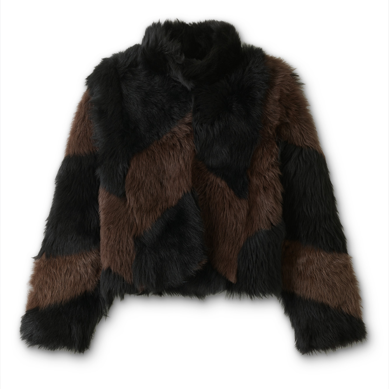 Patchwork shearling coat, £1,200, Me+Em