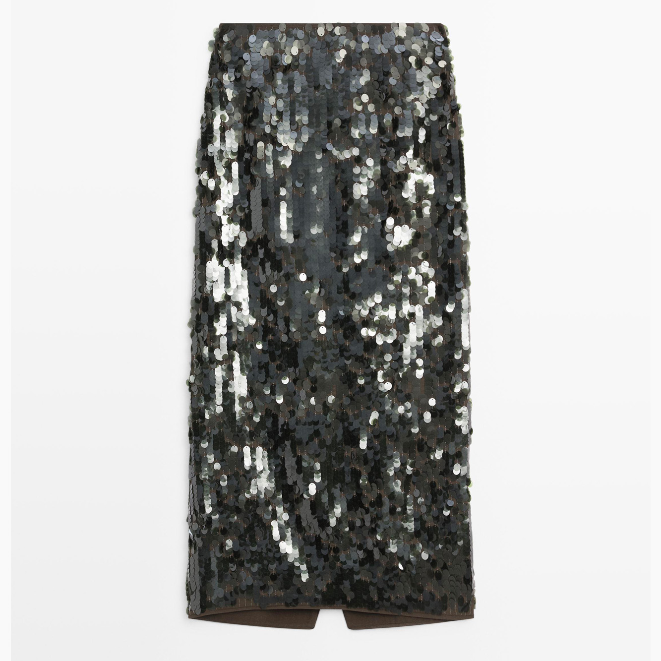 Green midi skirt with sequins, £129, Massimo Dutti