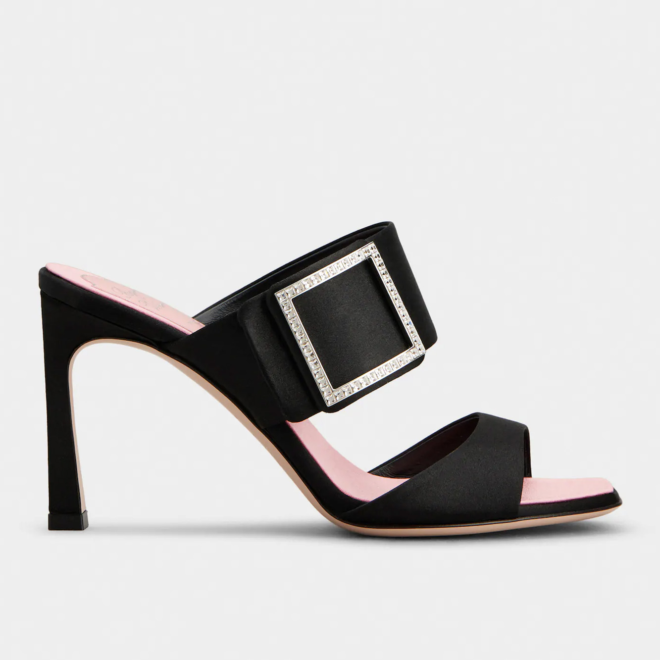 Trompette mules in satin, £1,125, Roger Vivier