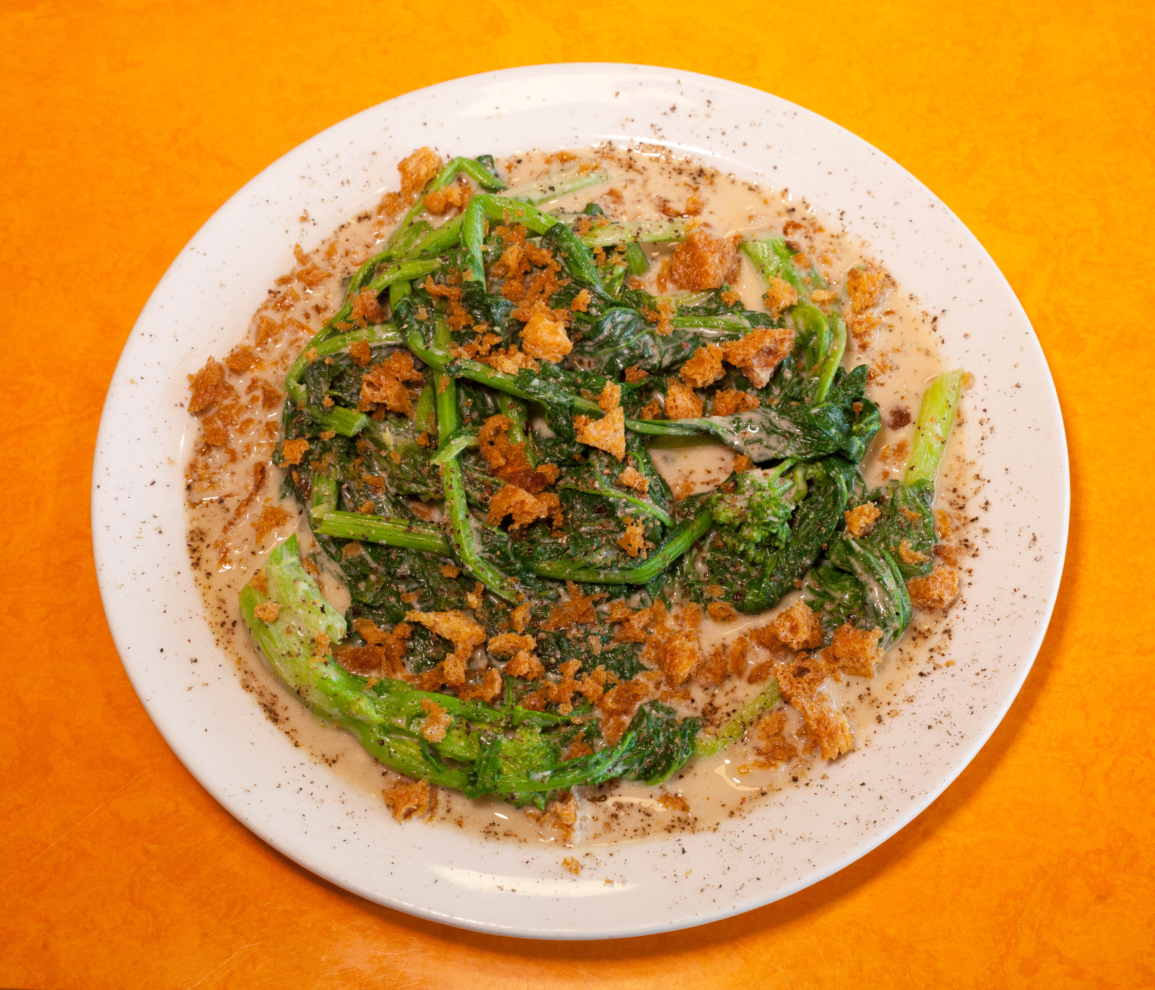 ‘Injects some excitement’: cime di Rapa, anchovy and pangrattato