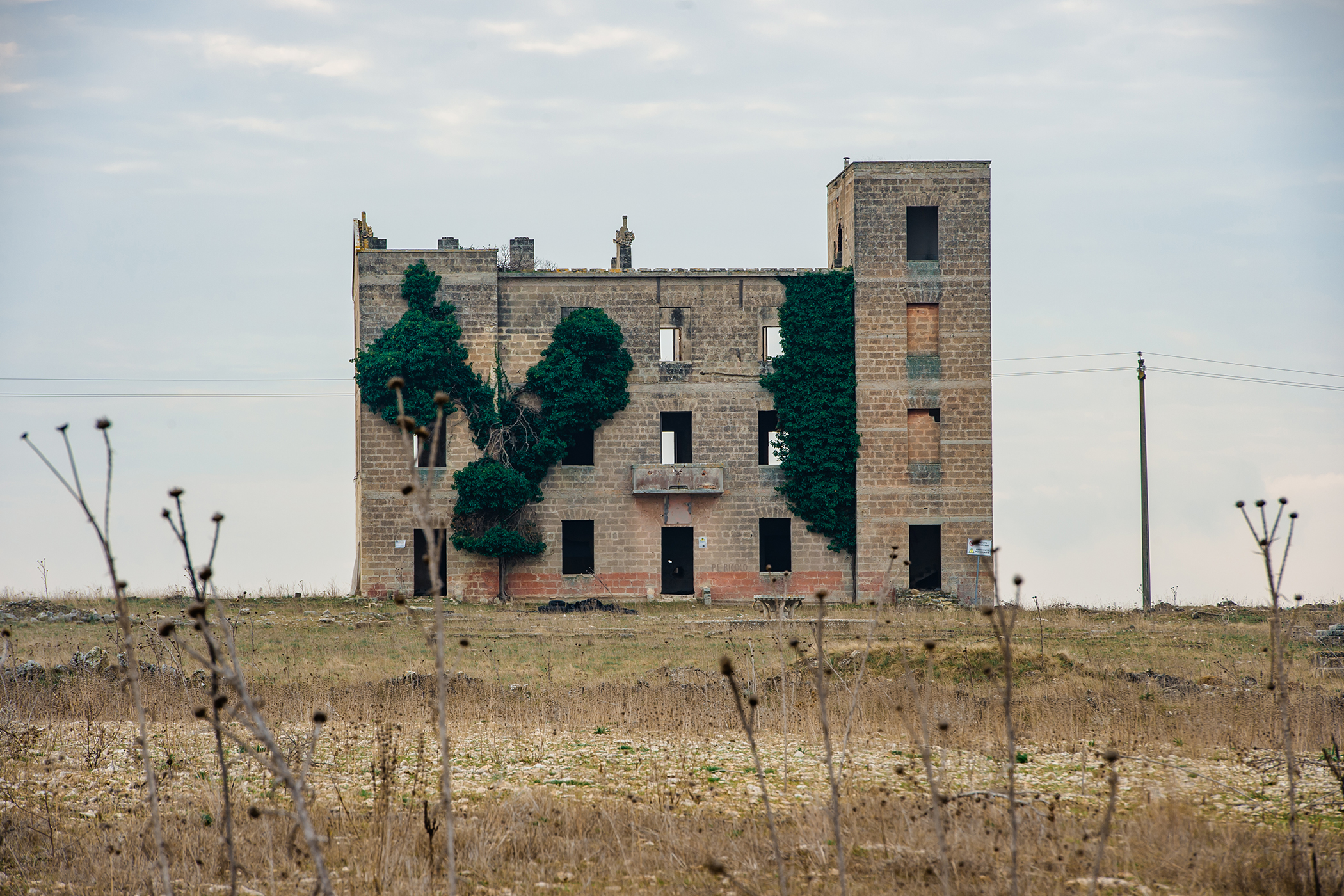 Above: what remains today of the infamous Camp 65 Gravina in Italy; main picture: Ralph Corps and his wife-to-be, Flo.
