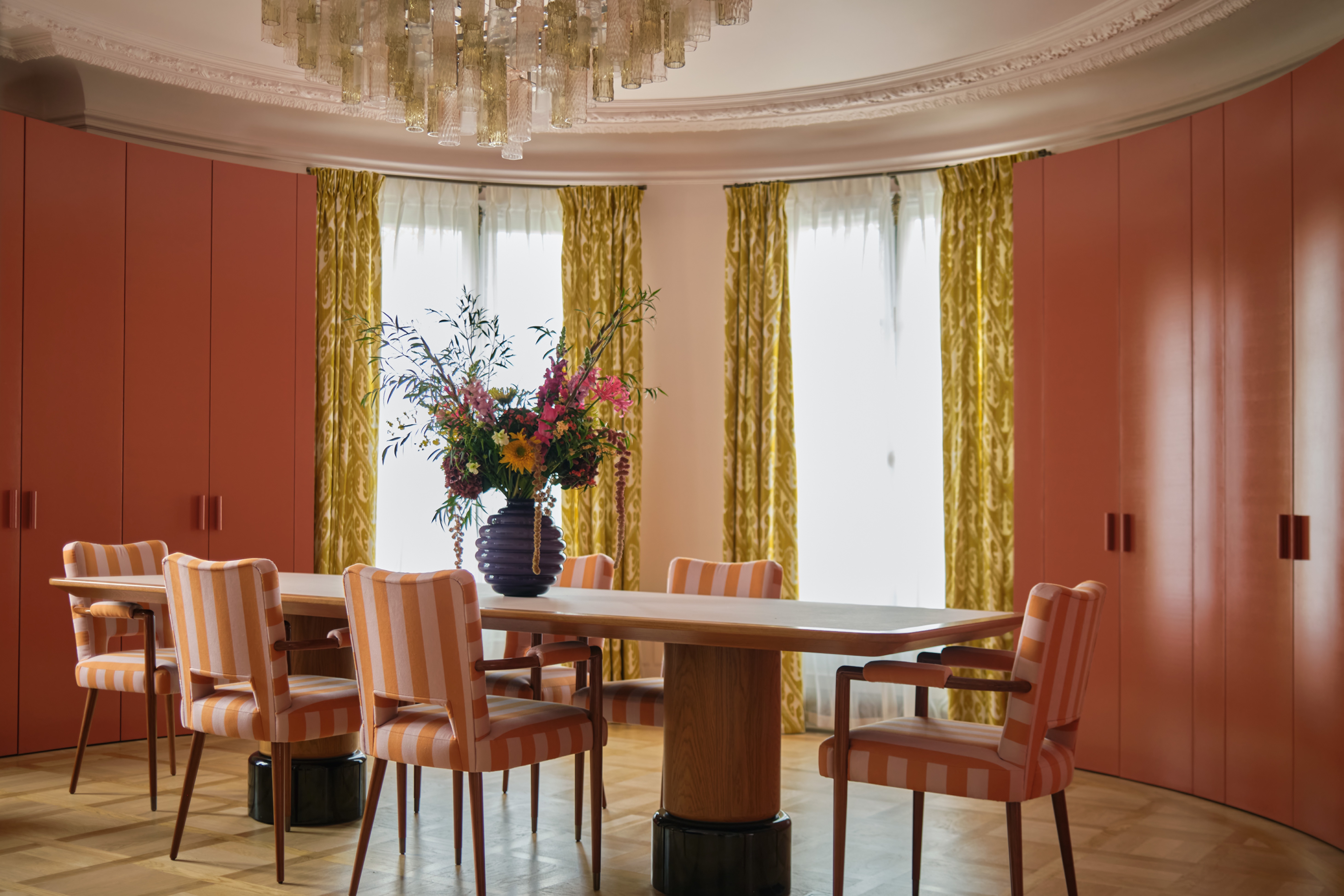 The dining room: 'Everything feels lighter in life when you add a touch of pink'