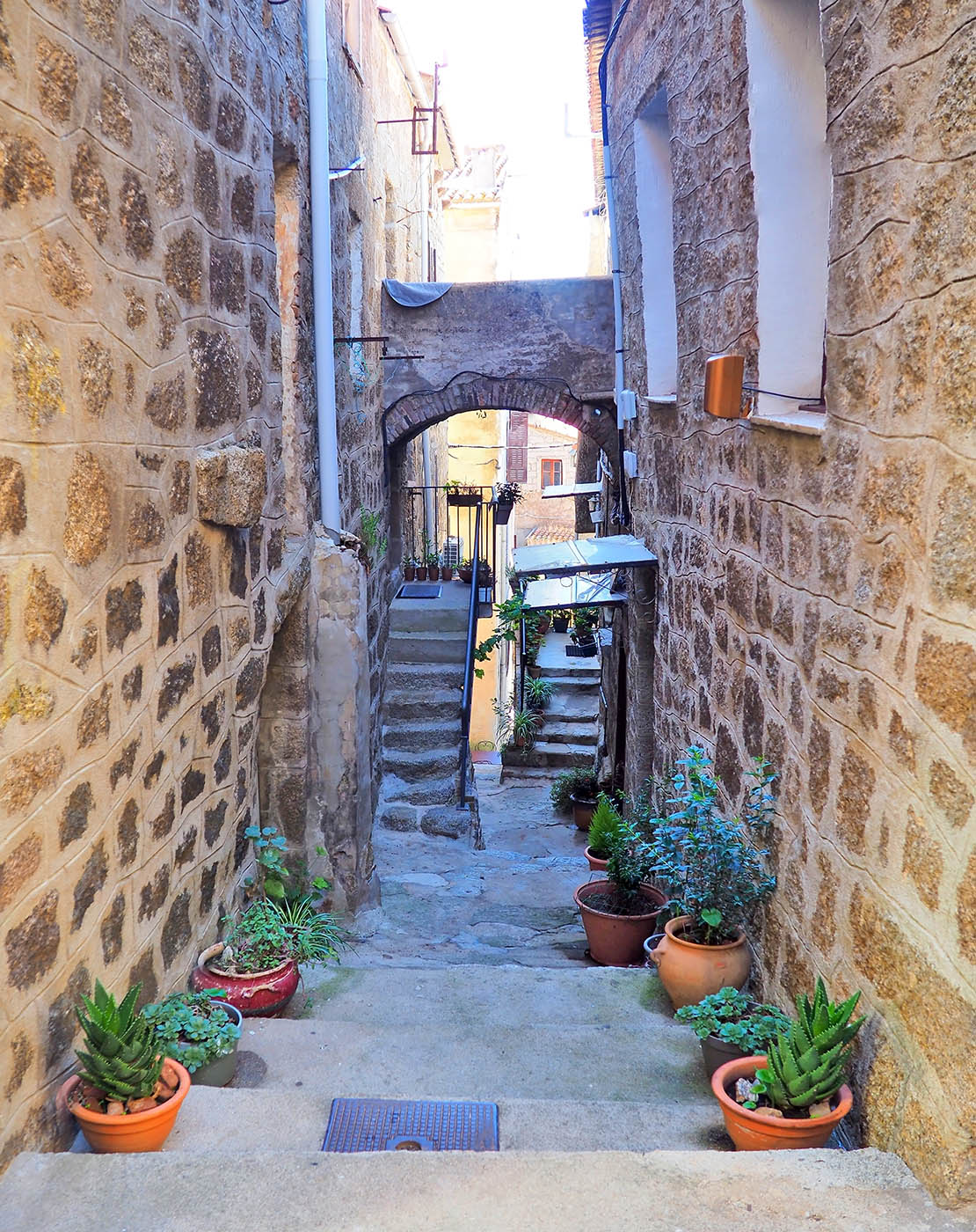 A narrow street in the pretty town of Sartène