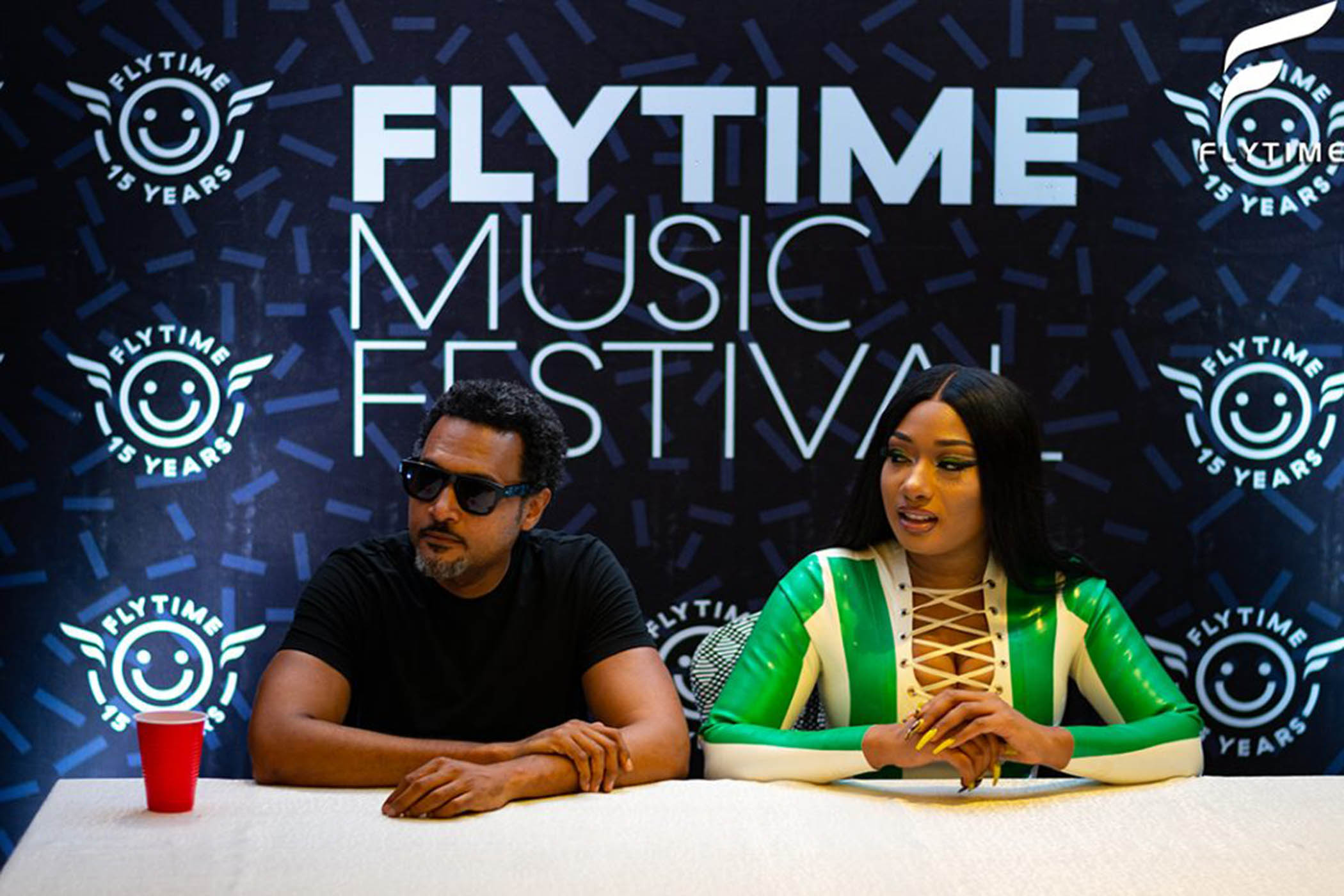 Cecil Hammond, the founder of Flytime Fest, with Megan Thee Stallion.