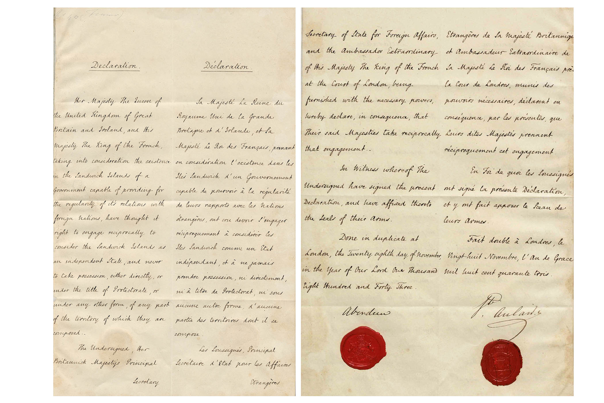 A letter from Liholiho’s father, Kamehameha I, to George III, appealing for British protection against foreign powers. It took two years to arrive