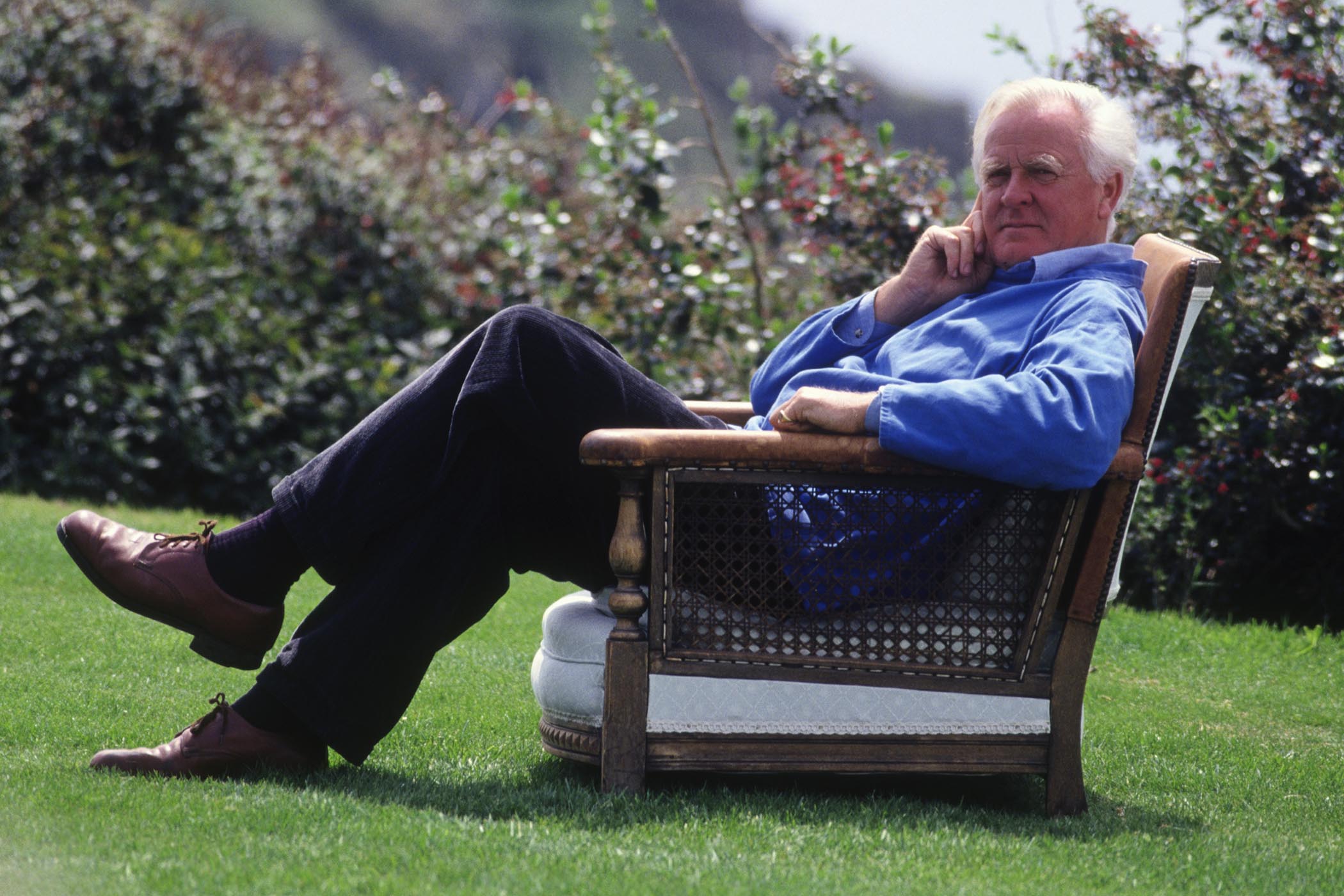 John Le Carré (David Cornwell) at his home near Penzance in 1993, the year The Night Manager was published