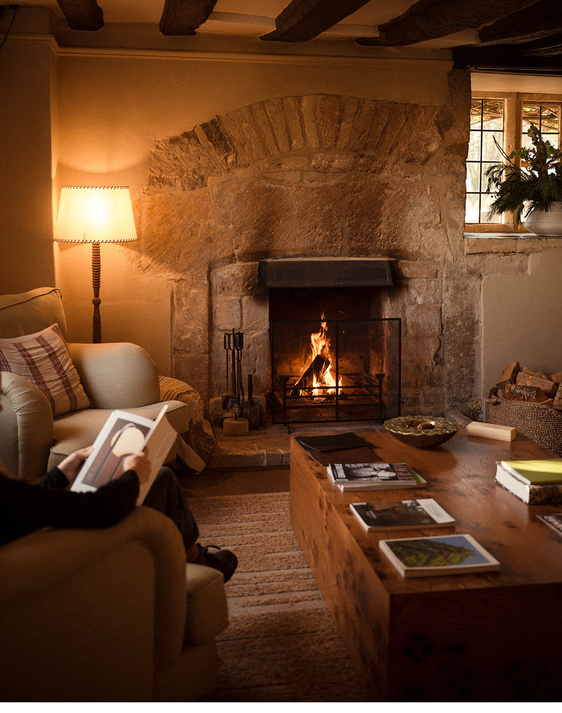 Don’t pound away on the treadmill –  a chair by the open fire works just fine