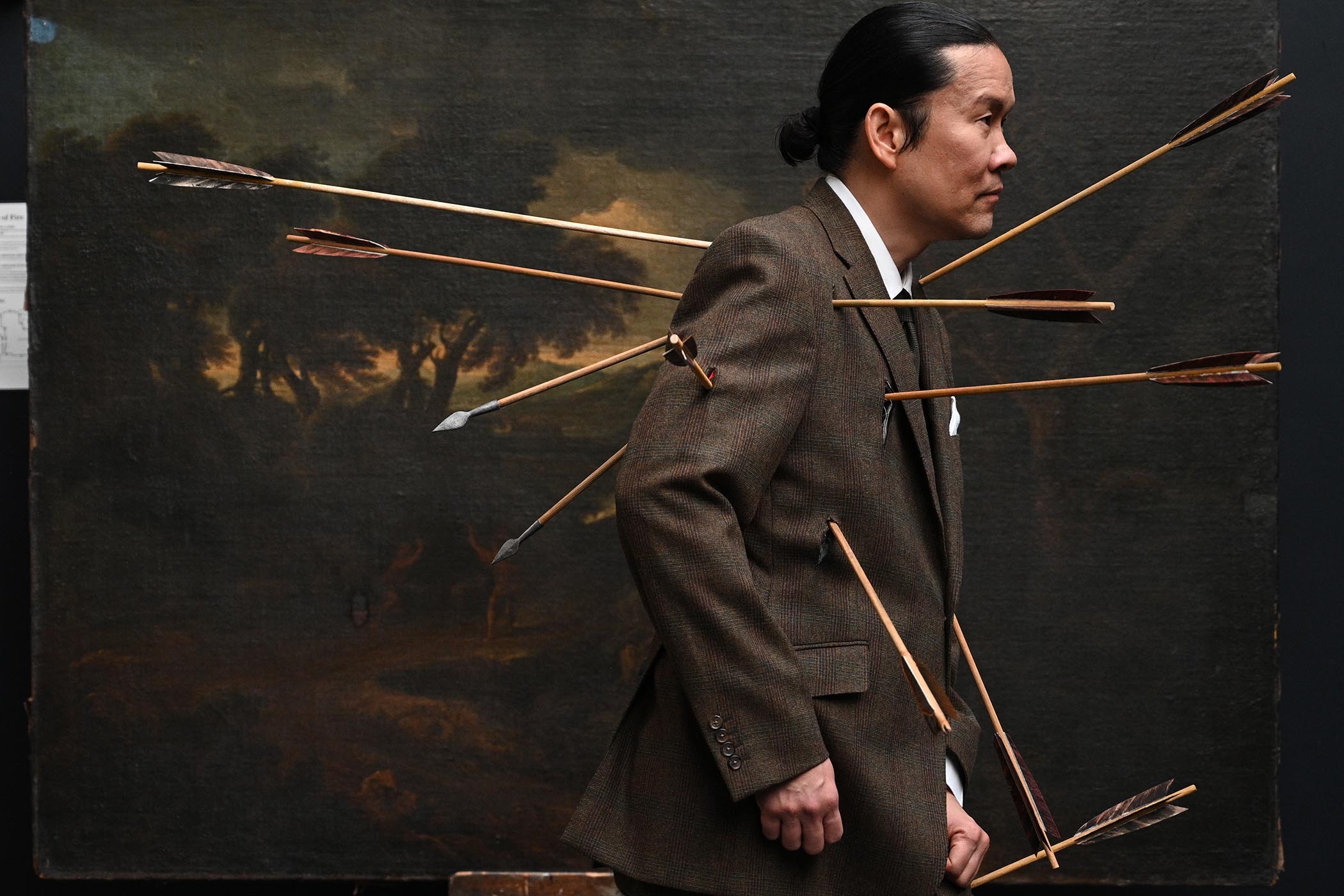 Ming Wong’s film shot at the National Gallery. Main image: Saint Sebastian is depicted by Gerrit van Honthorst, c1623