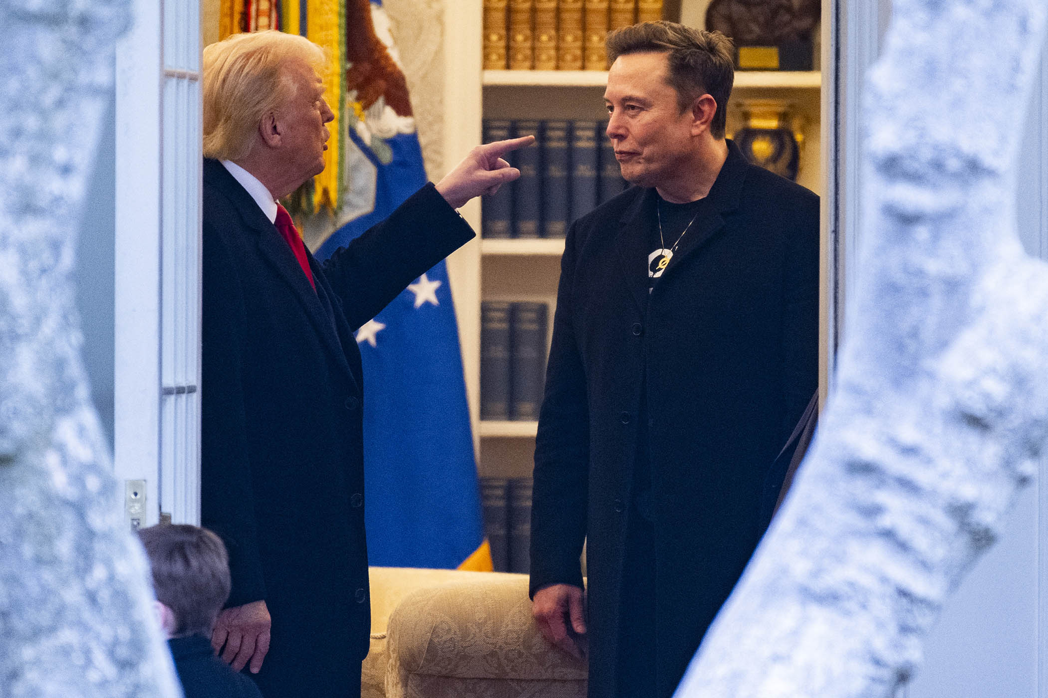 Trump and Elon Musk speak in the Oval Office in March, before their public feud began