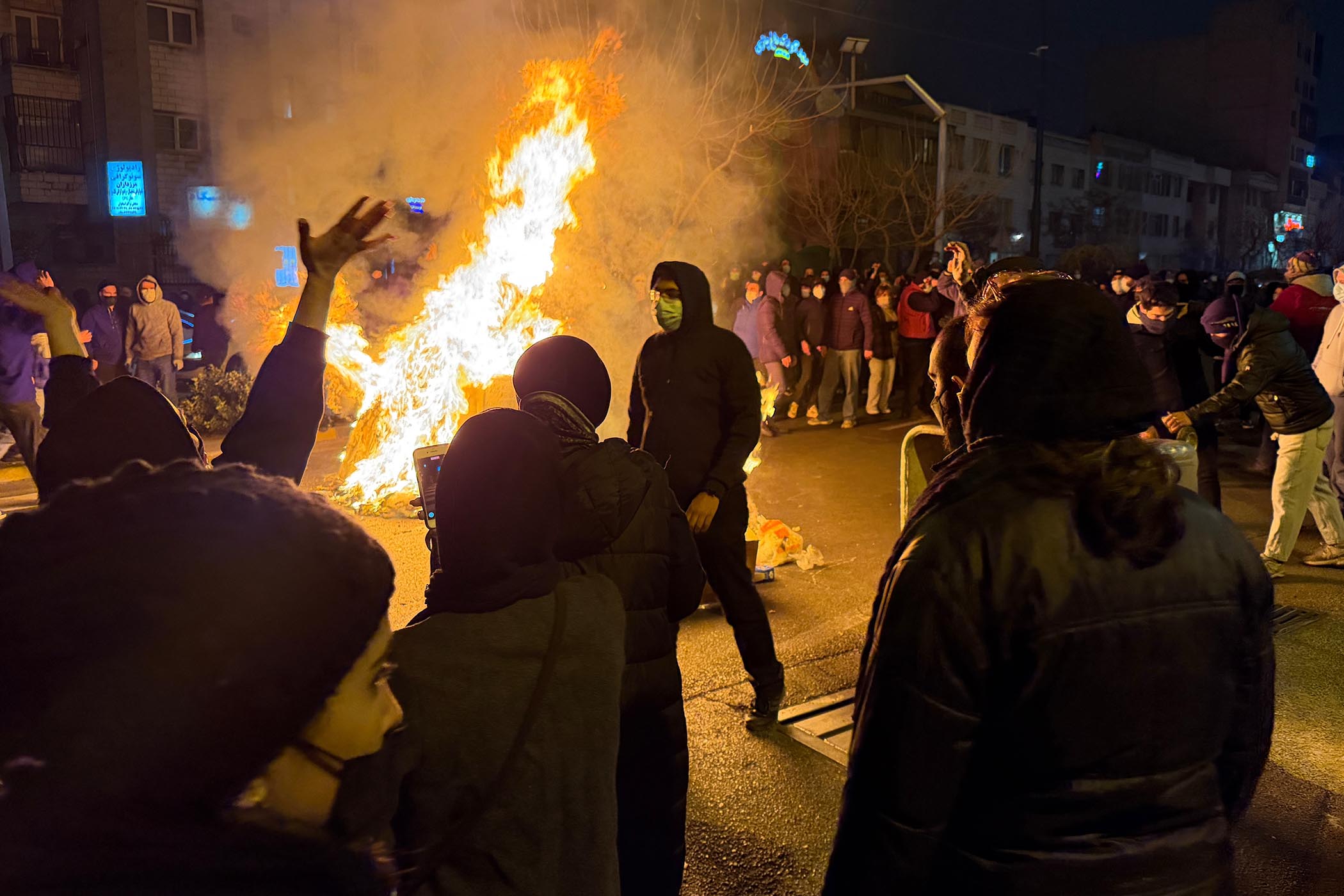 Iranians demonstrate at an anti-government protest in Tehran in January 2025