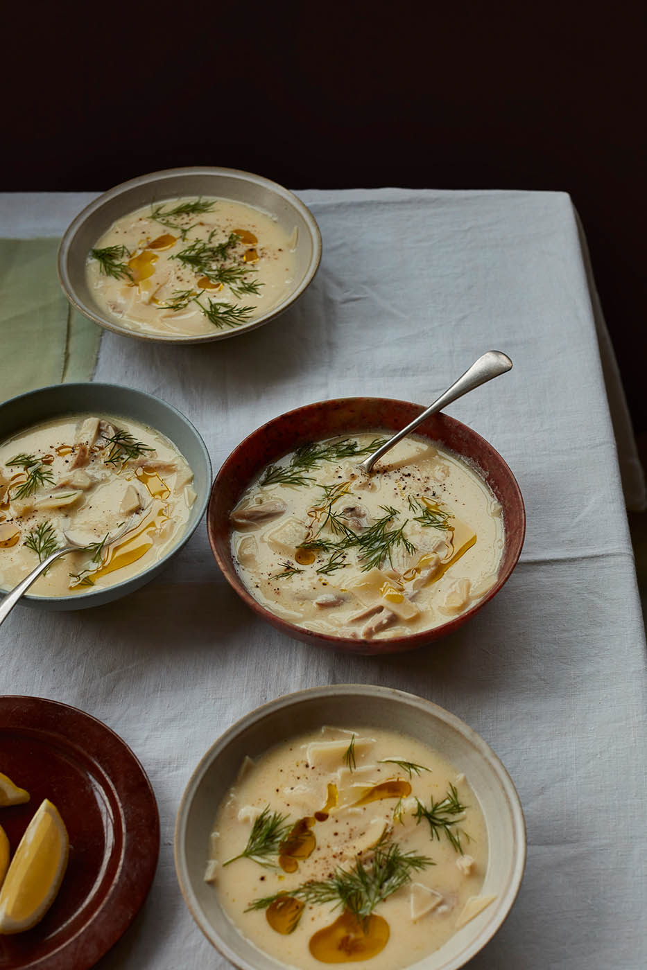 If short on time, skip braising the veg: avgolemono with lasagne shards