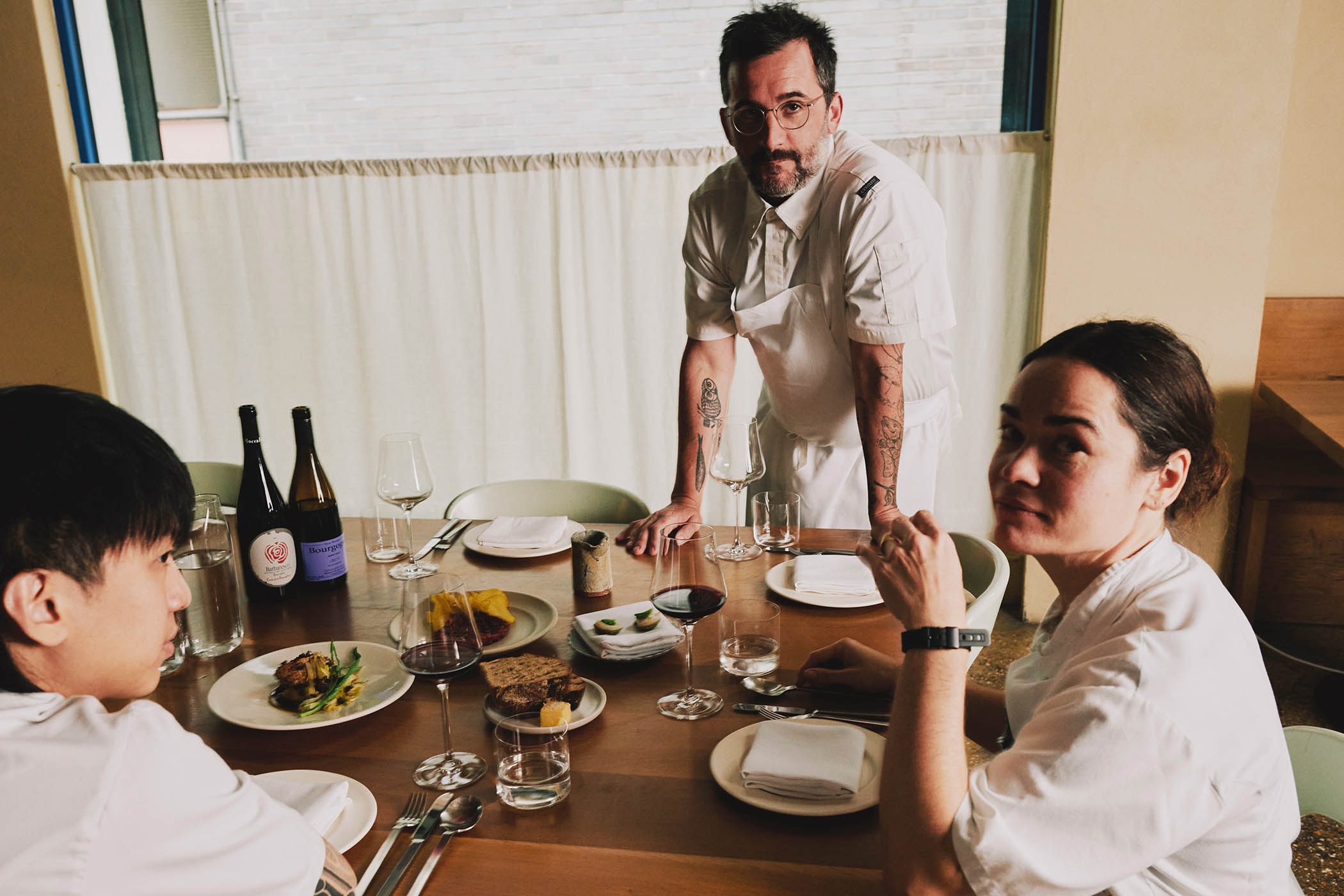 ‘We are better known in Paris and New York than in our own city’: Myers with team members Lynus Lim and  Ellie Wilding (along with Marcelo Rodrigues in main image)