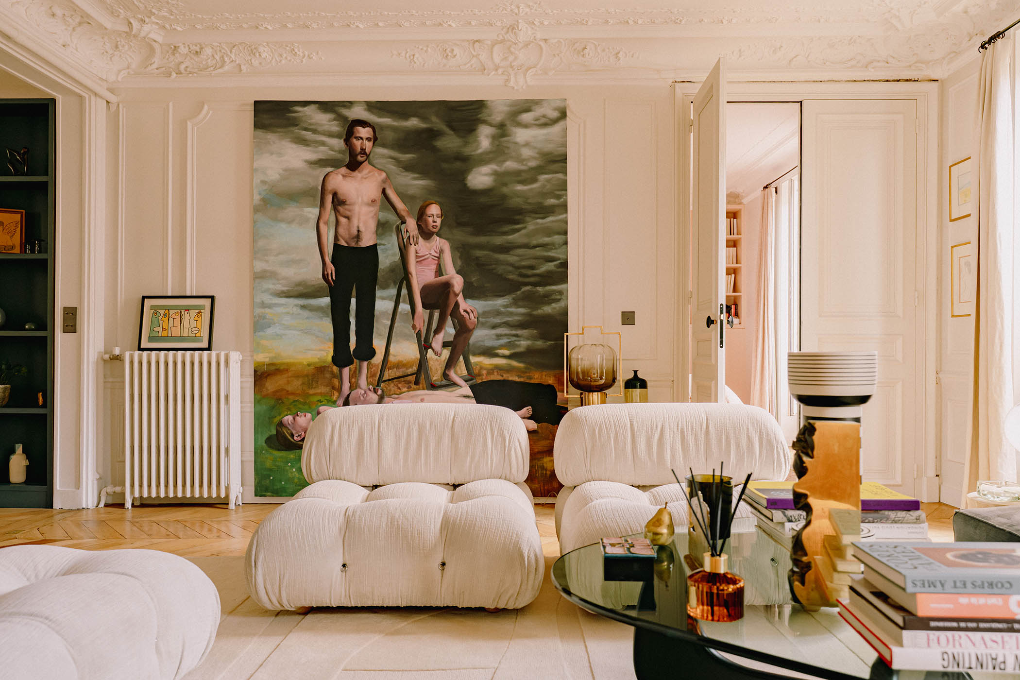 Comfort zone: the flat combines arty touches and soft furnishings