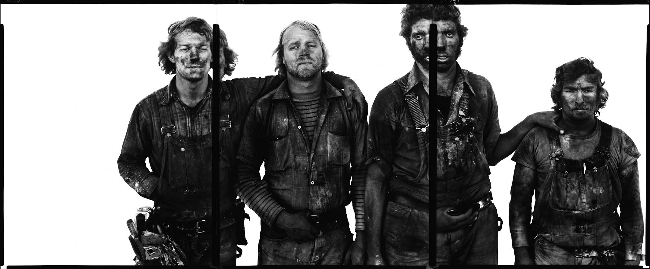 Roger Tims, Jim Duncan, Leonard Markley, Don Belak, coal miners, Reliance, Wyoming, August 29, 1979