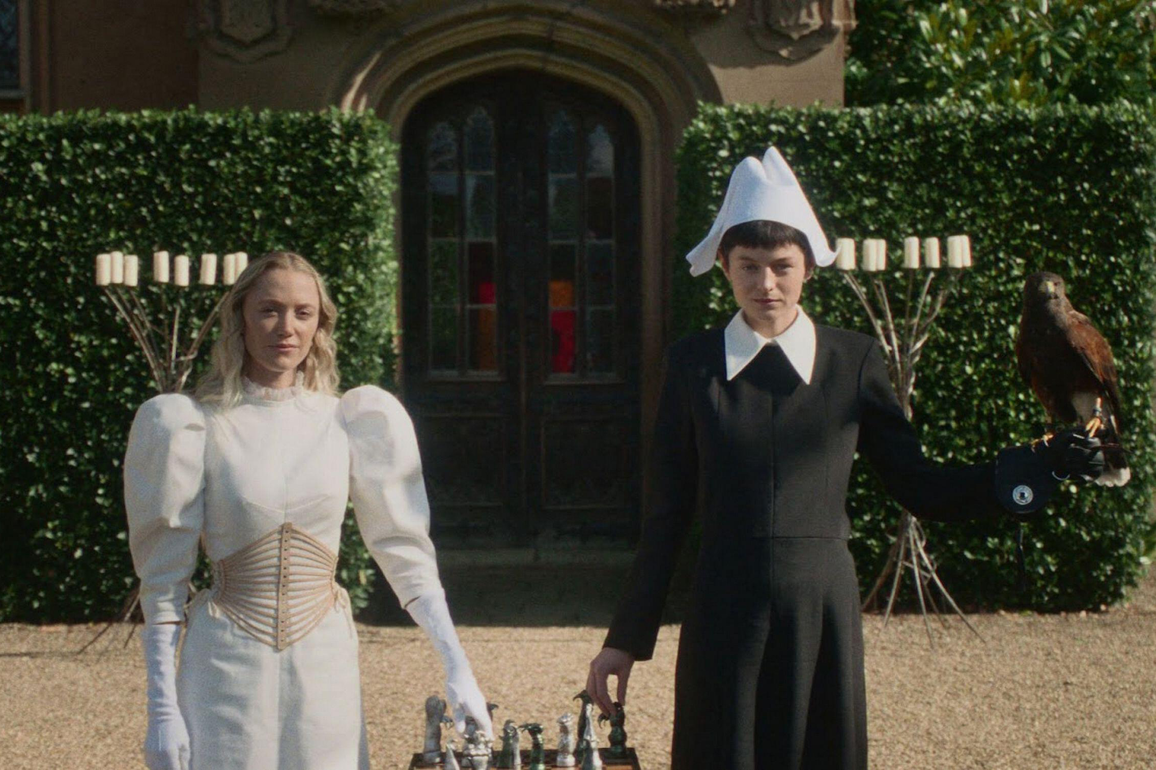 Corrin as Hero, maidservant to Maika Monroe’s Cherry in 100 Nights a Hero (2026)