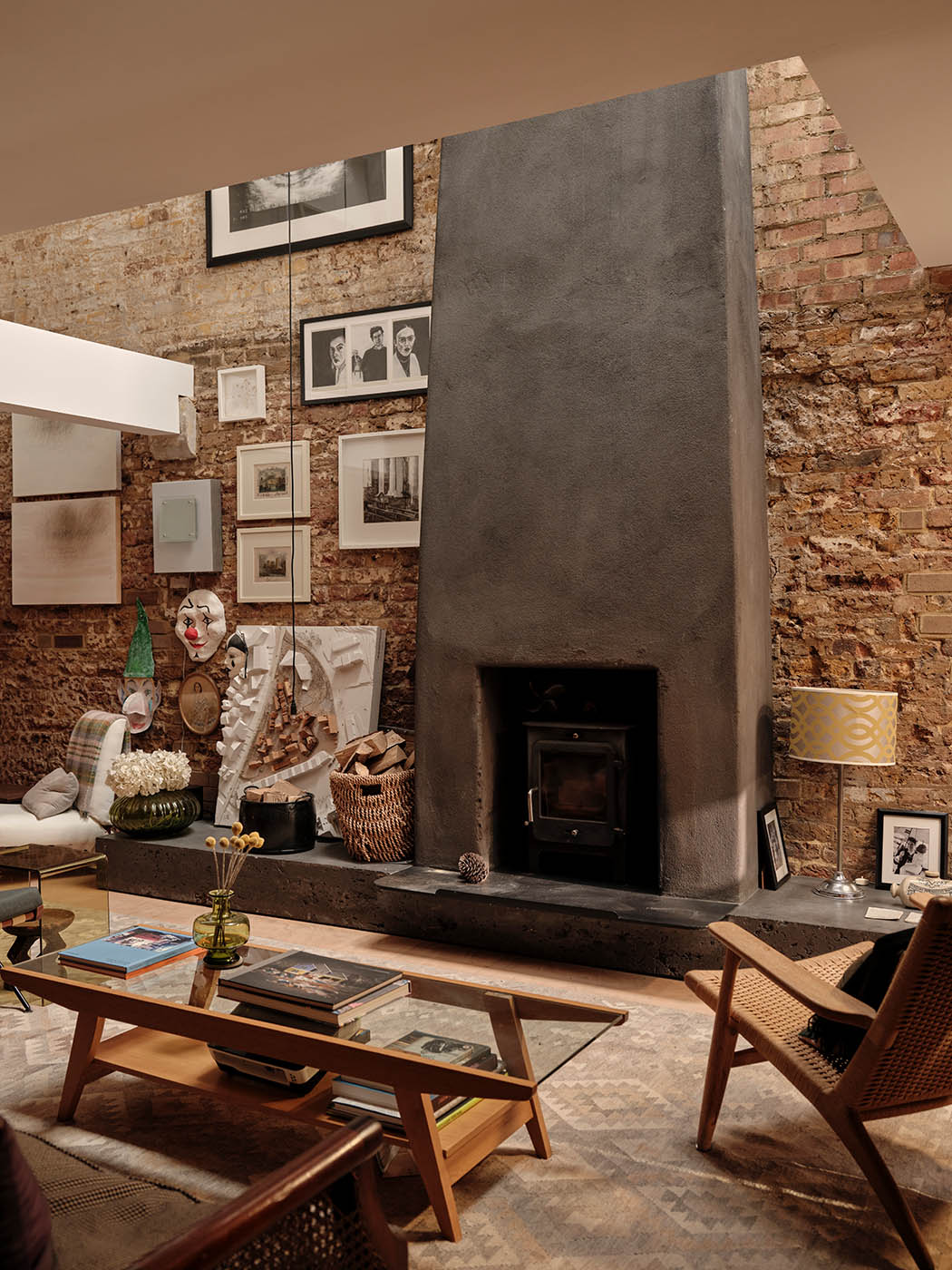 Hot stuff: the kiln-like chimney in the double-height living area