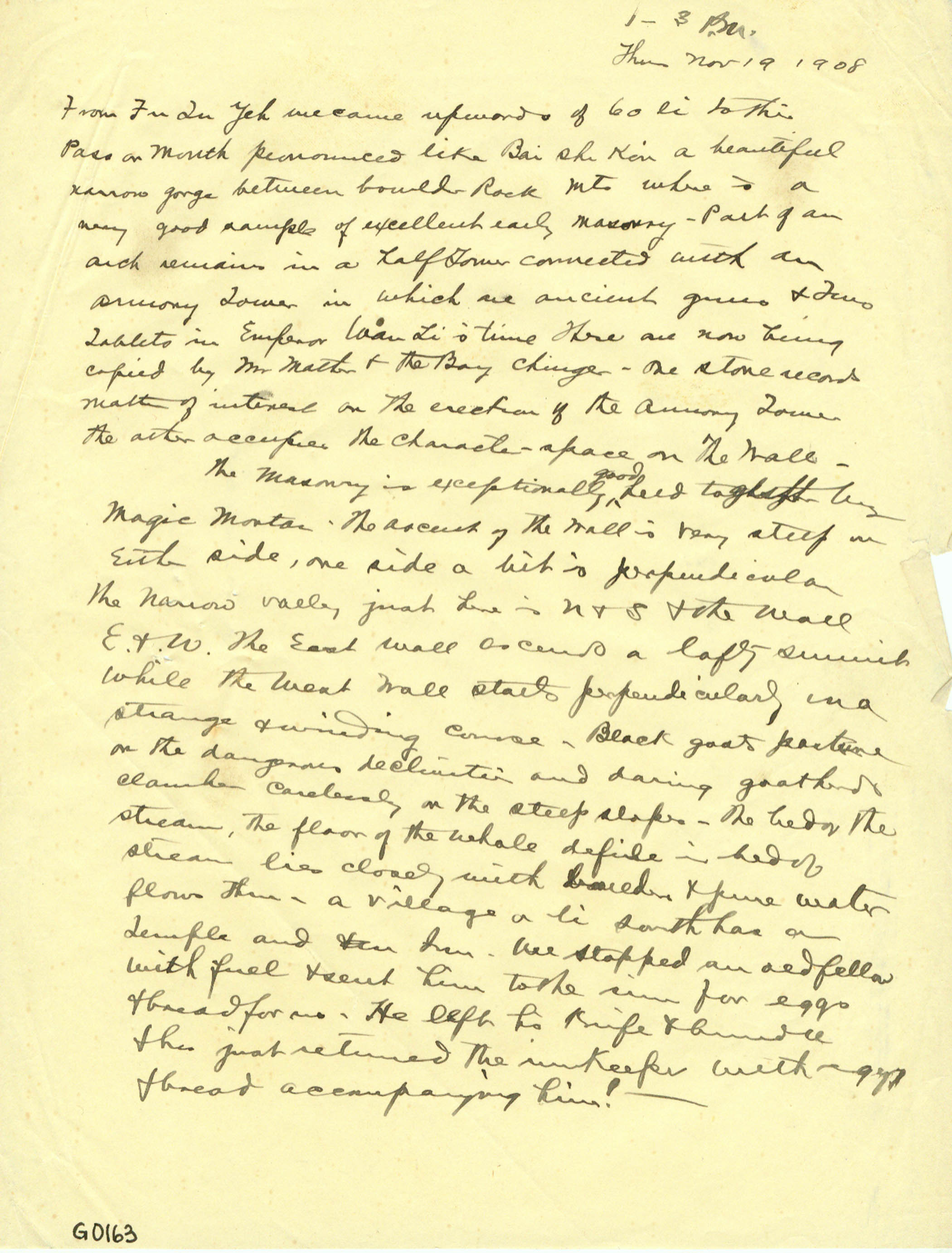 One of Geil’s Great Wall letters